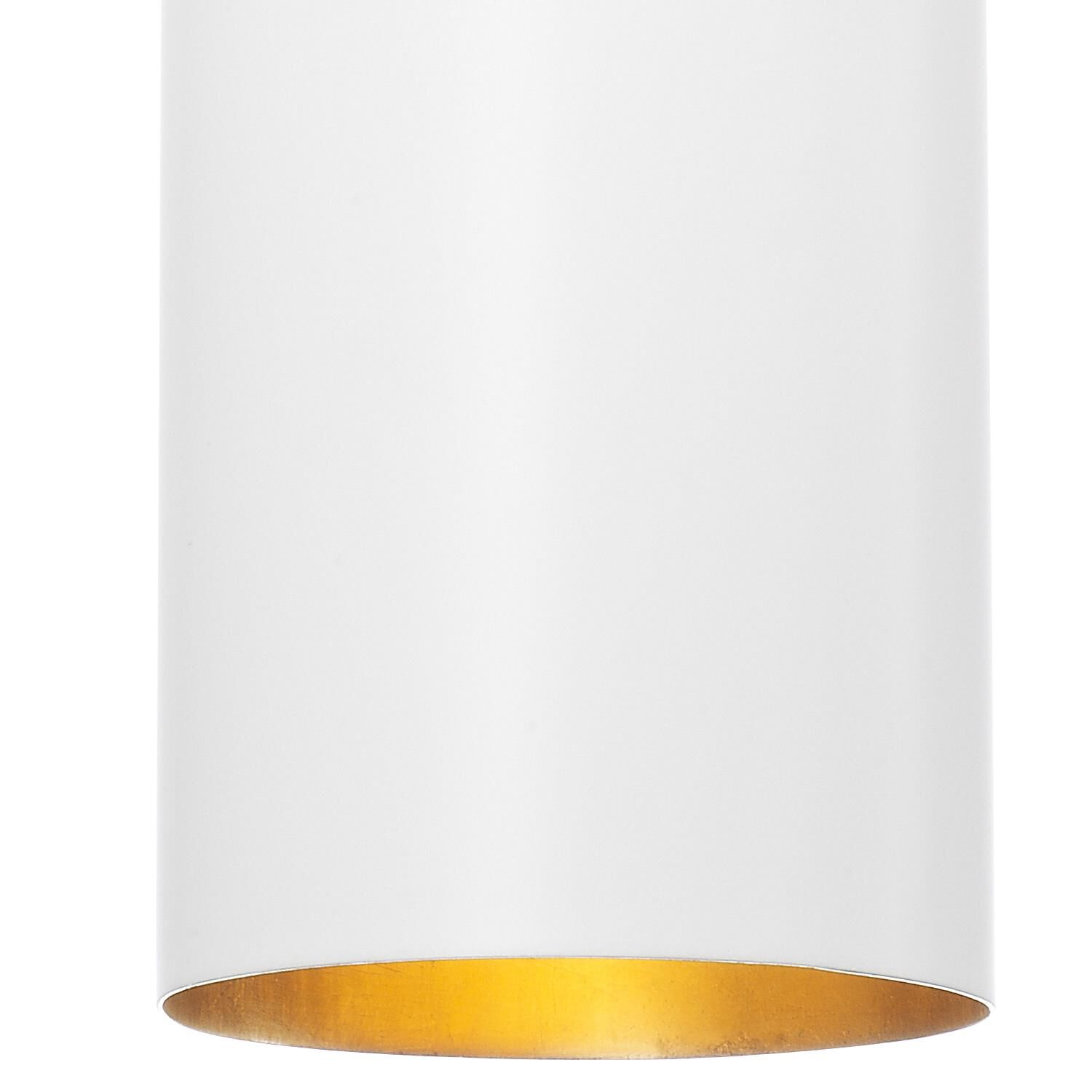 Shown in Matte White - Antique Gold finish and Steel glass and Steel shade