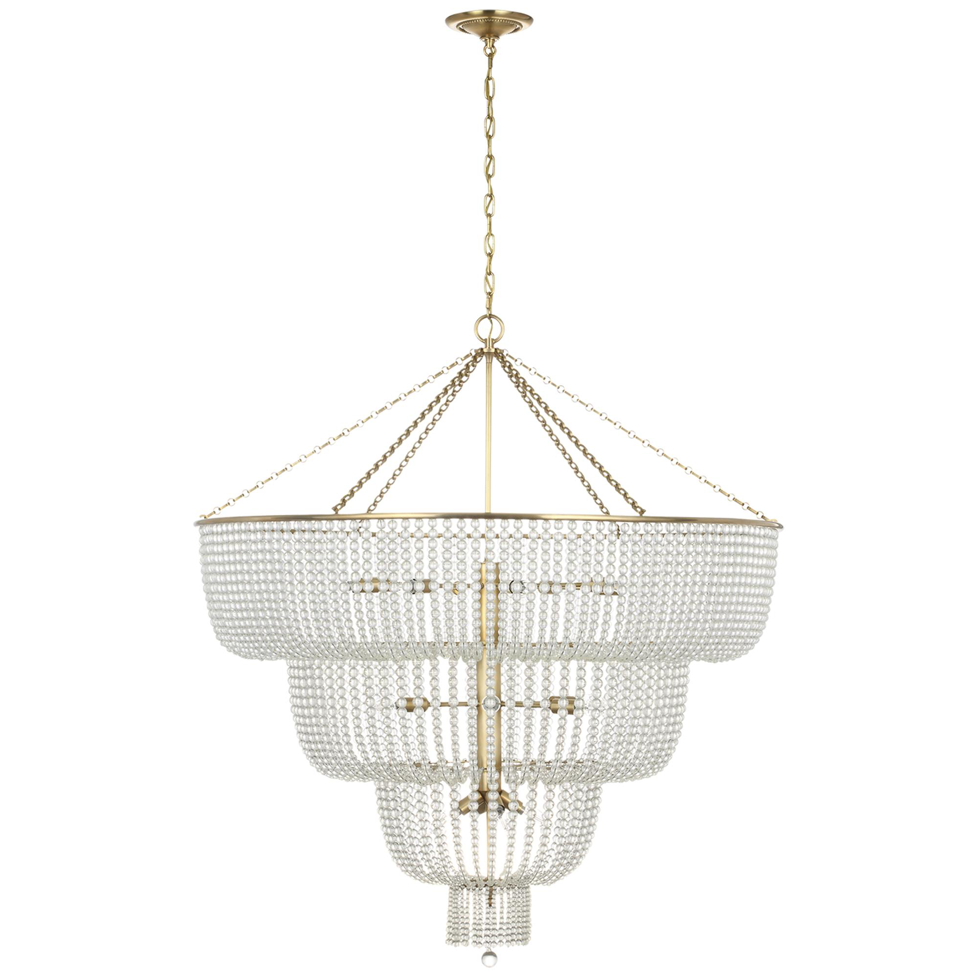 Shown in Hand-Rubbed Antique Brass finish and Clear glass