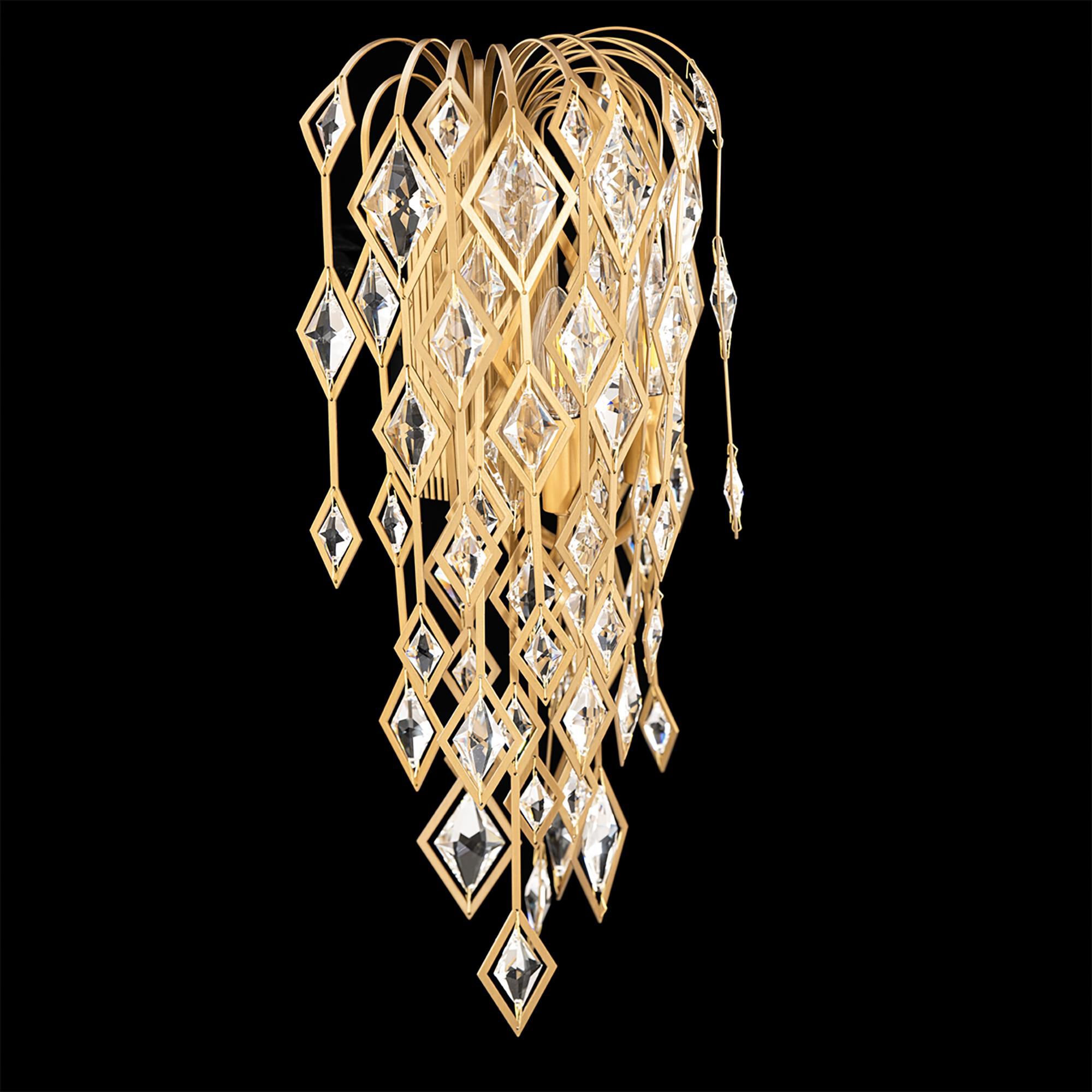 Shown in Aged Brass finish and Clear Optic crystal