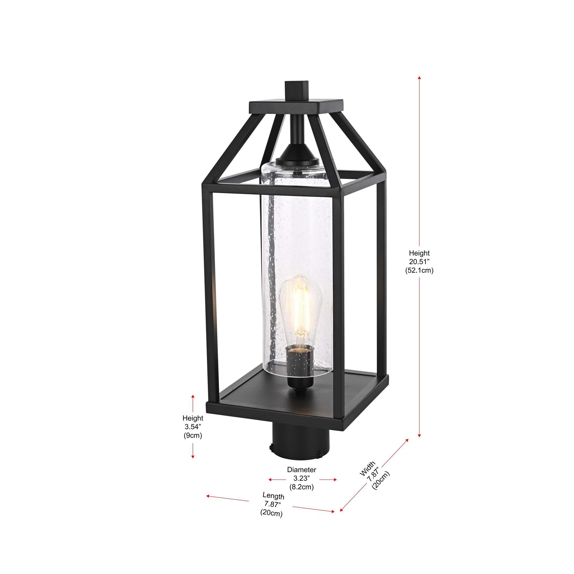 Zora 21 Inch Outdoor Post Lamp by Elegant Lighting