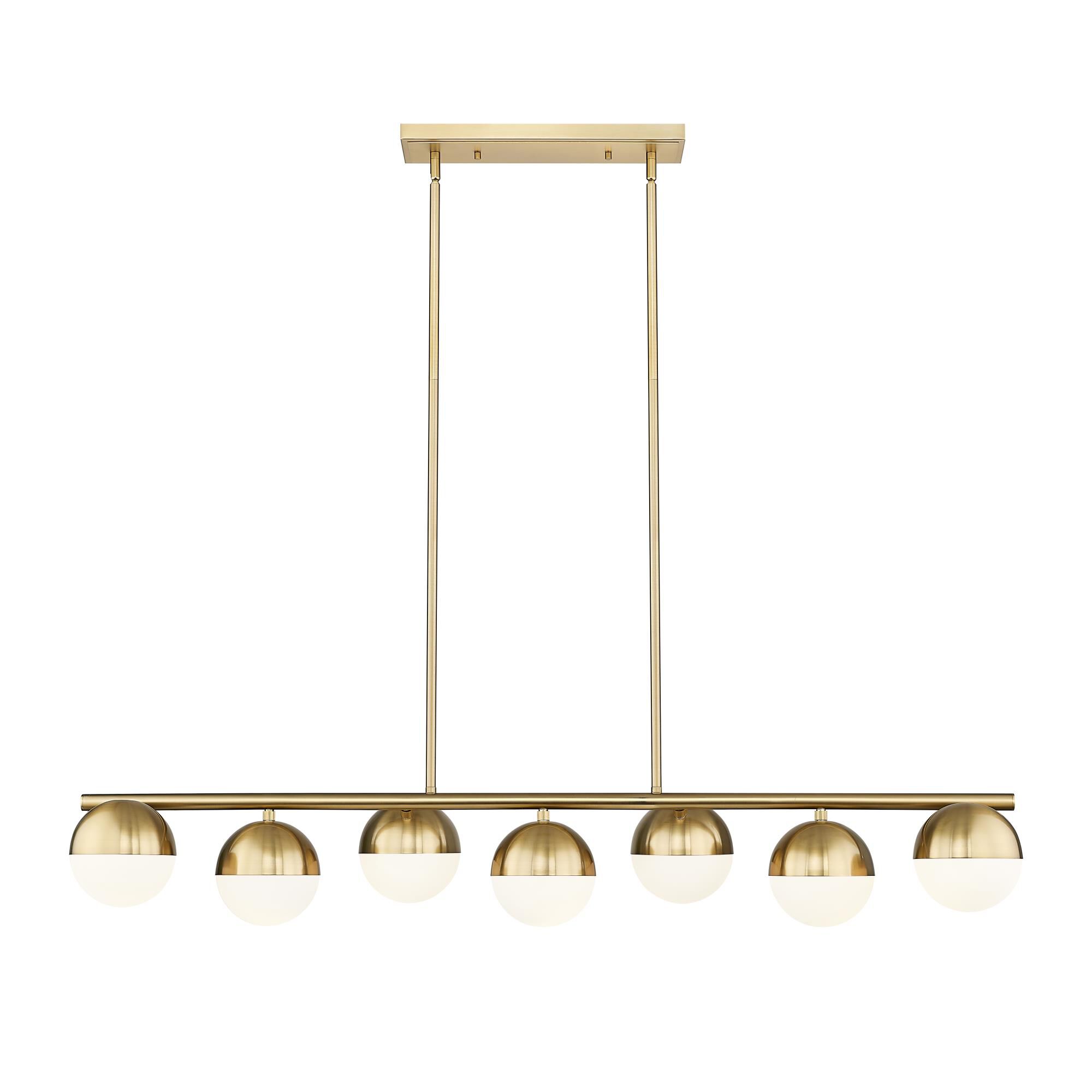 Shown in Modern Gold finish and Matte Opal glass and Matte Opal shade