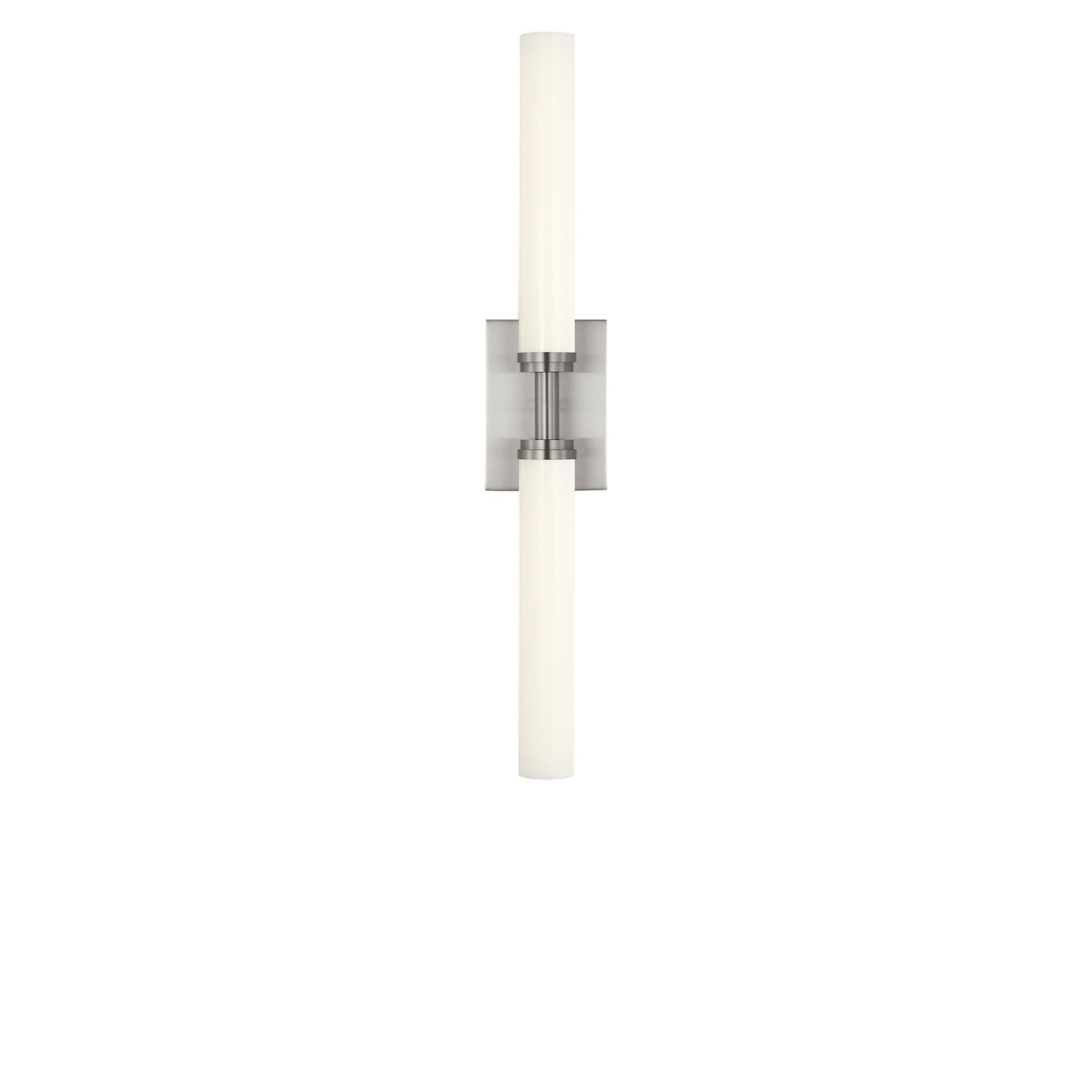 Shown in Brushed Nickel finish and White Acrylic shade