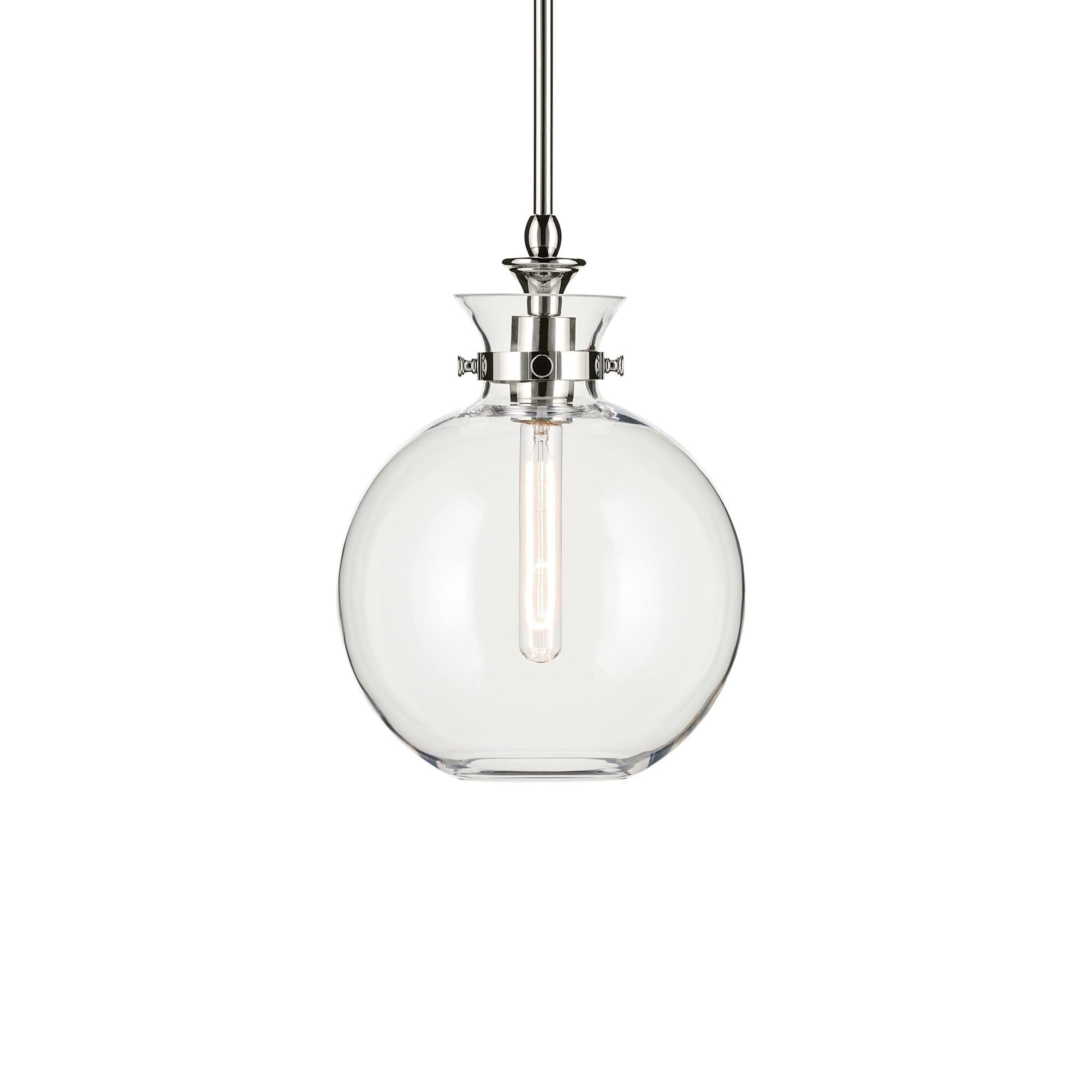 Shown in Polished Nickel finish and Clear glass