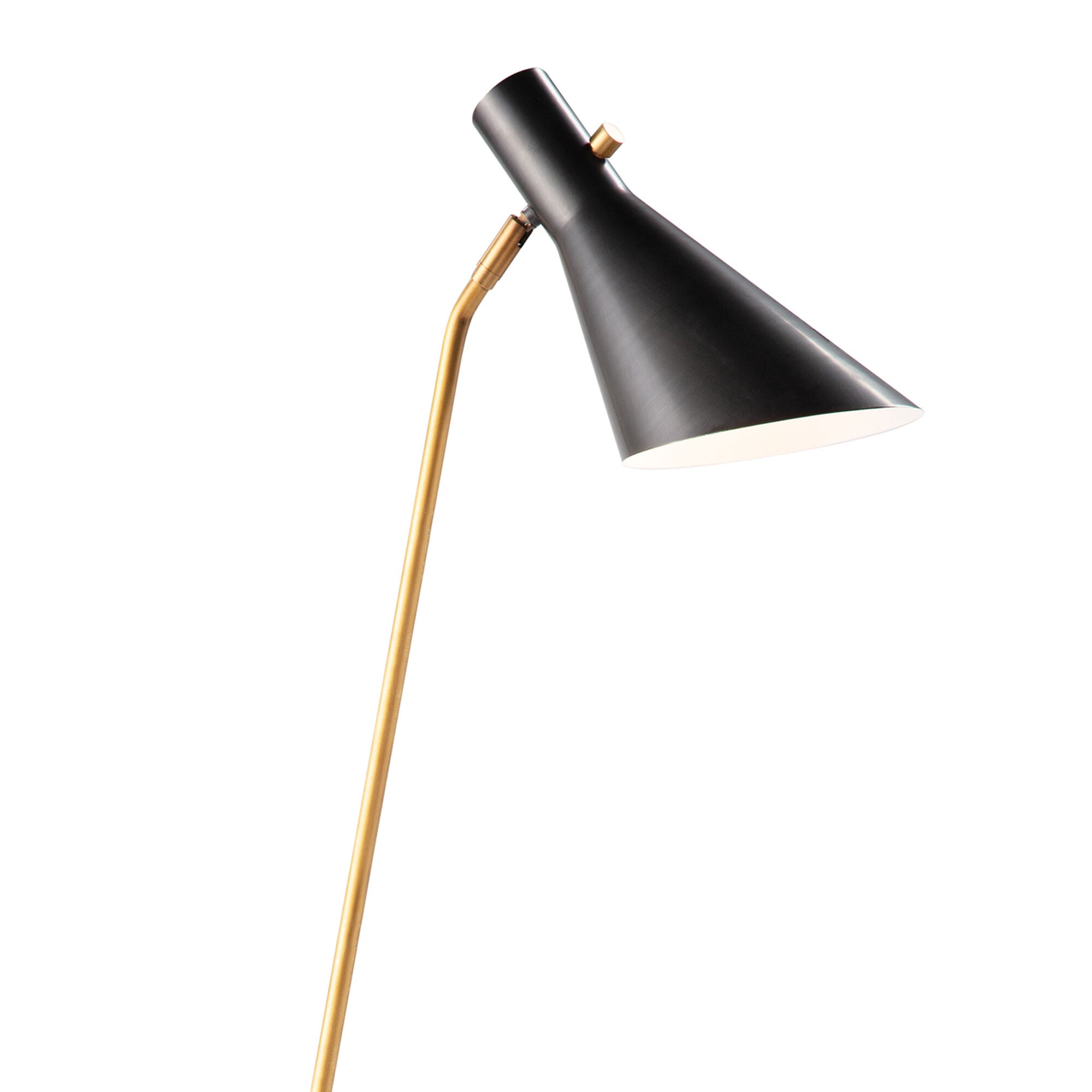 Shown in Blackened Brass finish and - None - shade