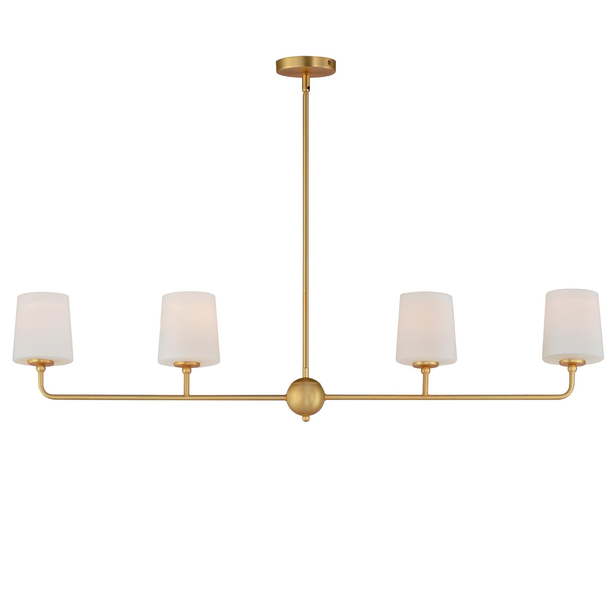 Shown in Satin Brass finish and Satin White glass