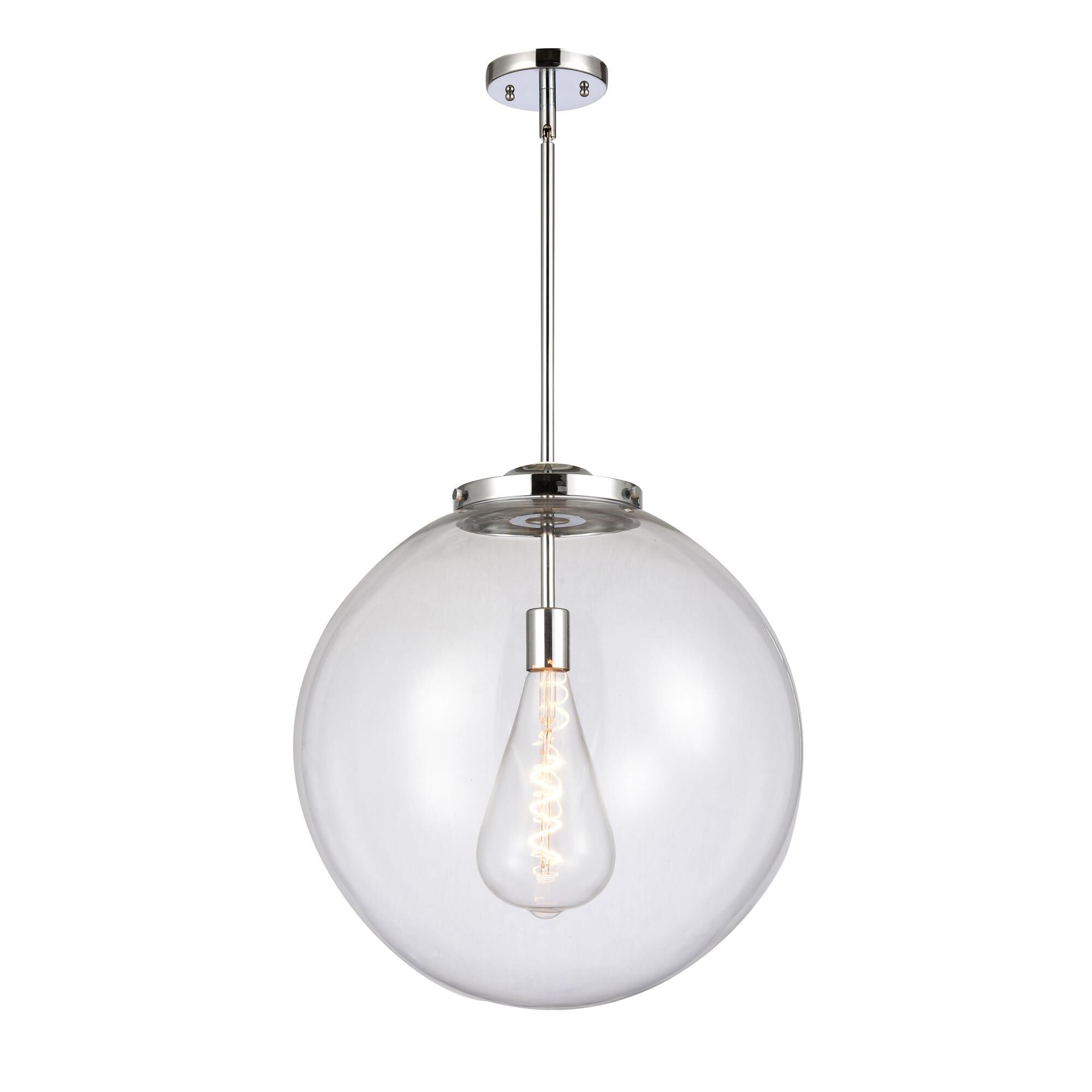 Shown in Polished Chrome finish and Clear Beacon glass