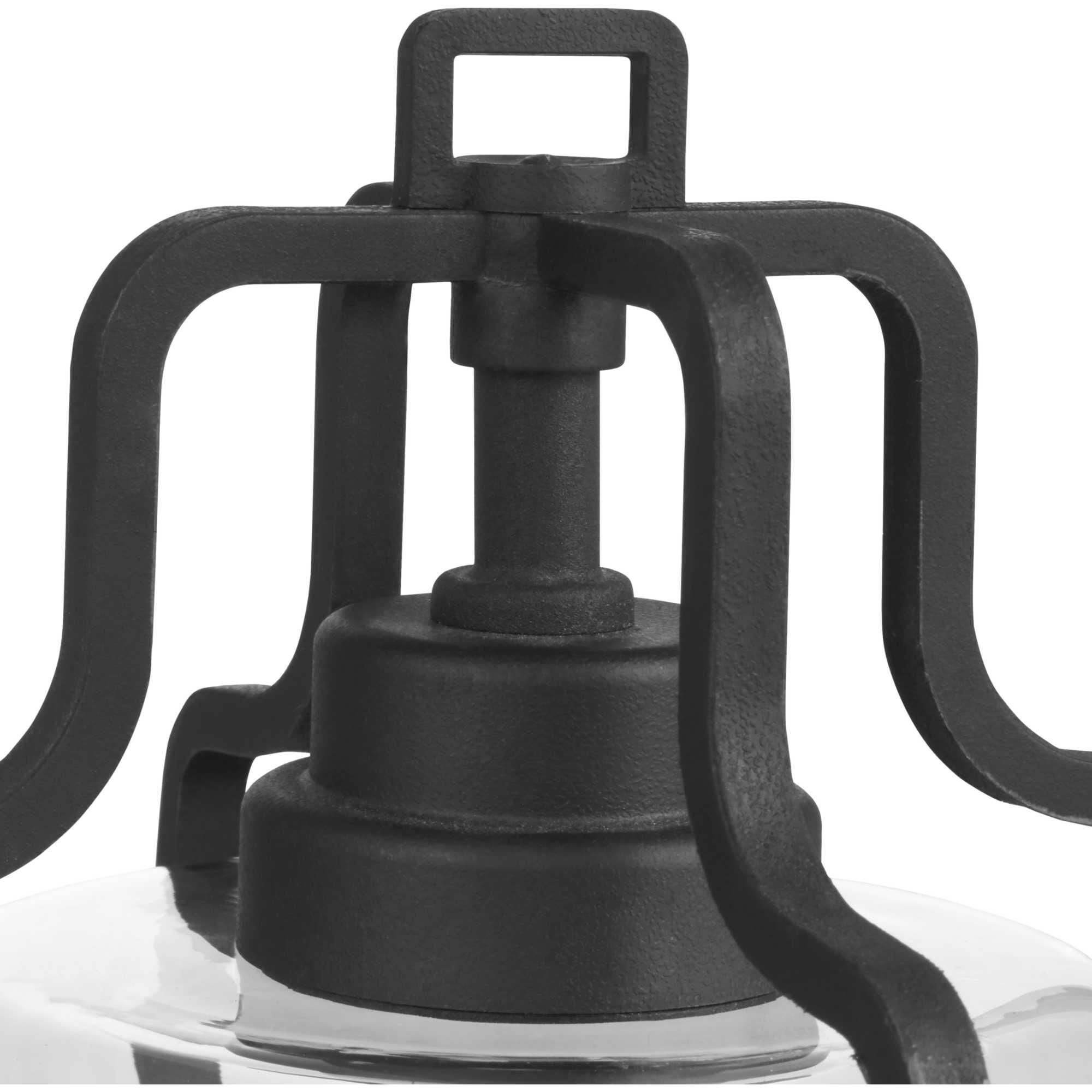 Shown in Textured Black finish and Clear glass