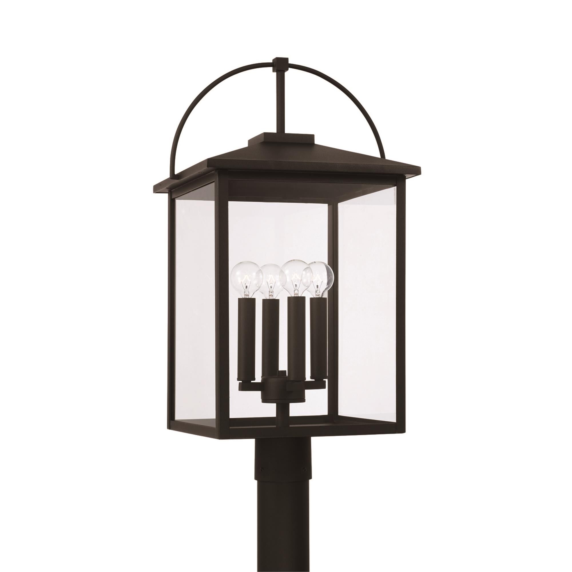 Shown in Black finish and Clear glass