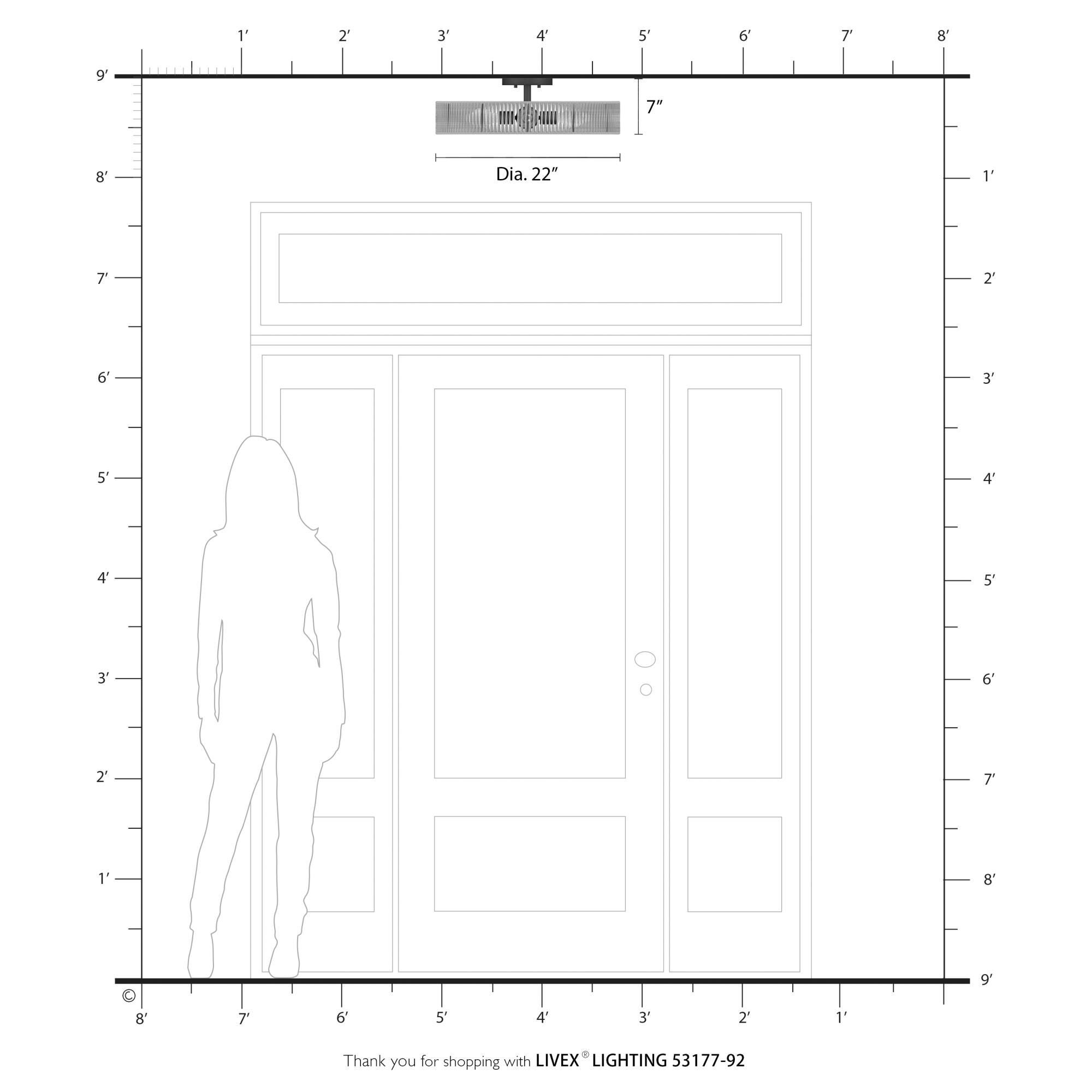 Goldiemesh 22 Inch Semi Flush Mount by Livex Lighting