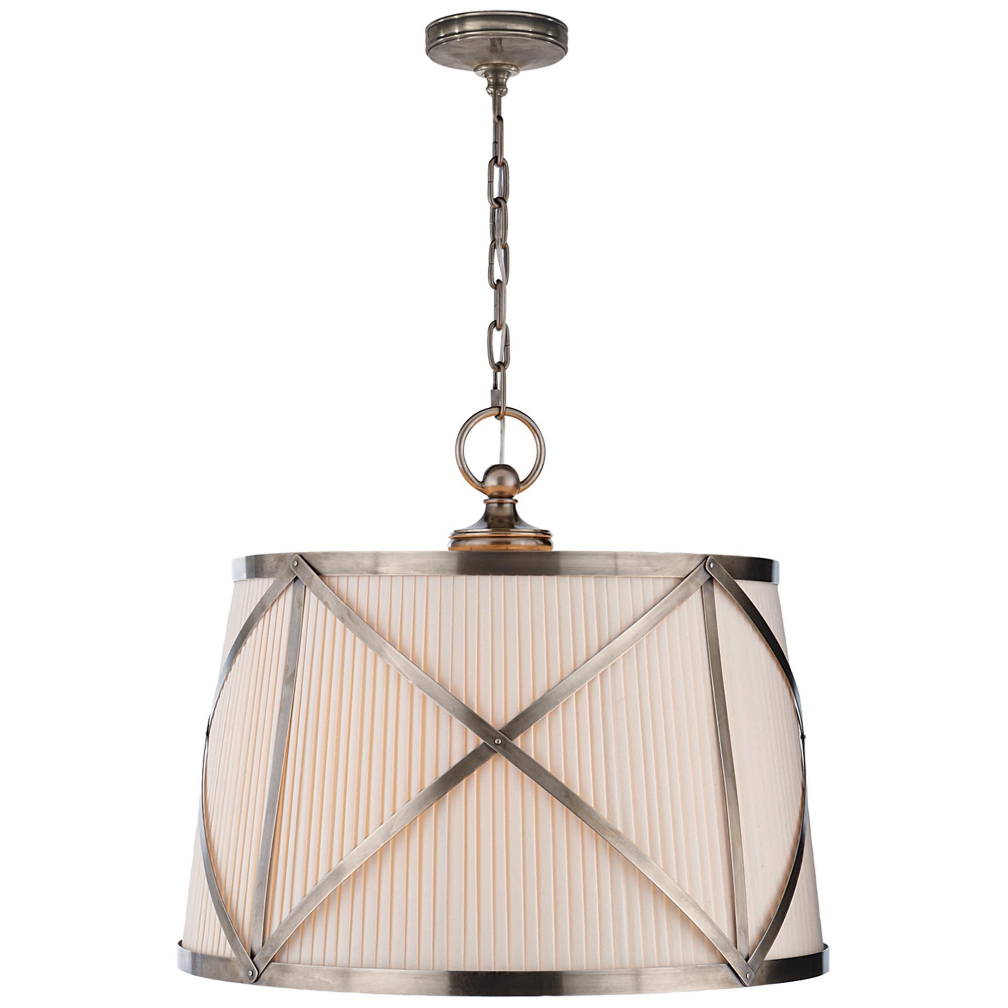 Shown in Antique Nickel finish and Linen shade
