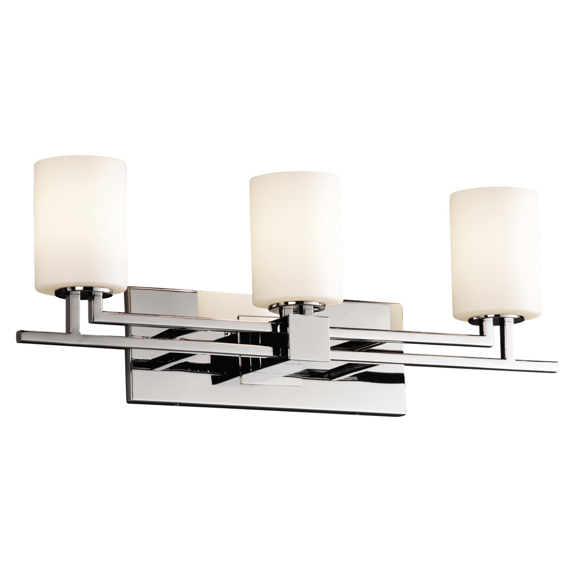 Shown in Polished Chrome finish and Artisan glass and Opal shade and Cylinder with Flat Rim accent