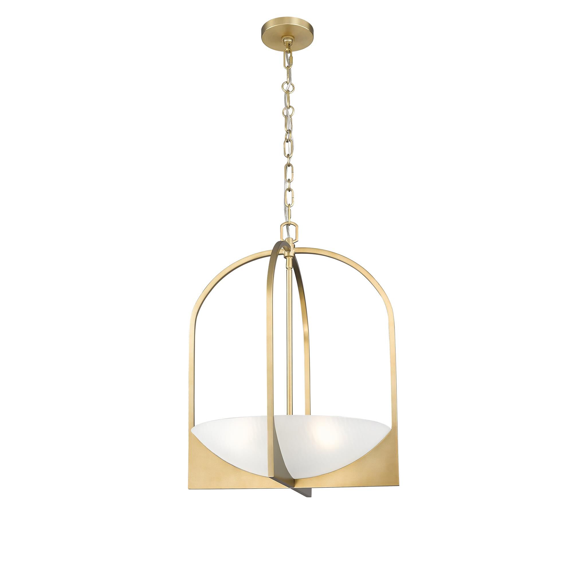 Shown in Modern Gold finish and Sand Blast glass and Sand Blast shade