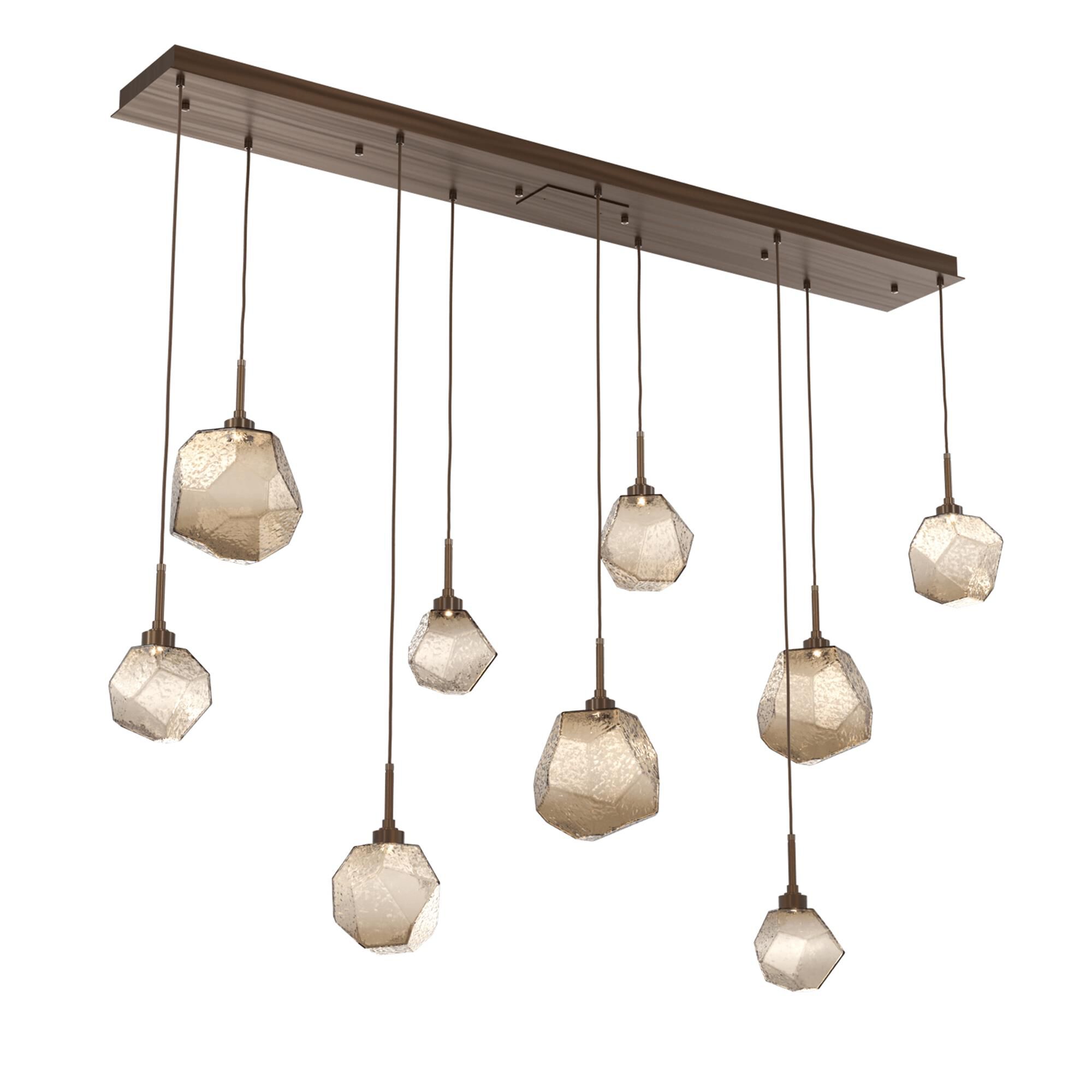 Shown in Burnished Brass finish and Bronze glass