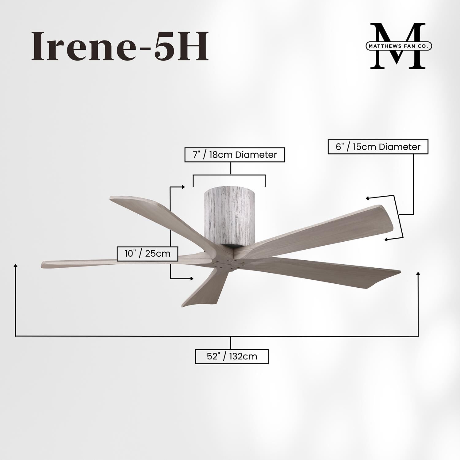Irene 52 Inch Flush Mount Fan by Matthews Fan Company