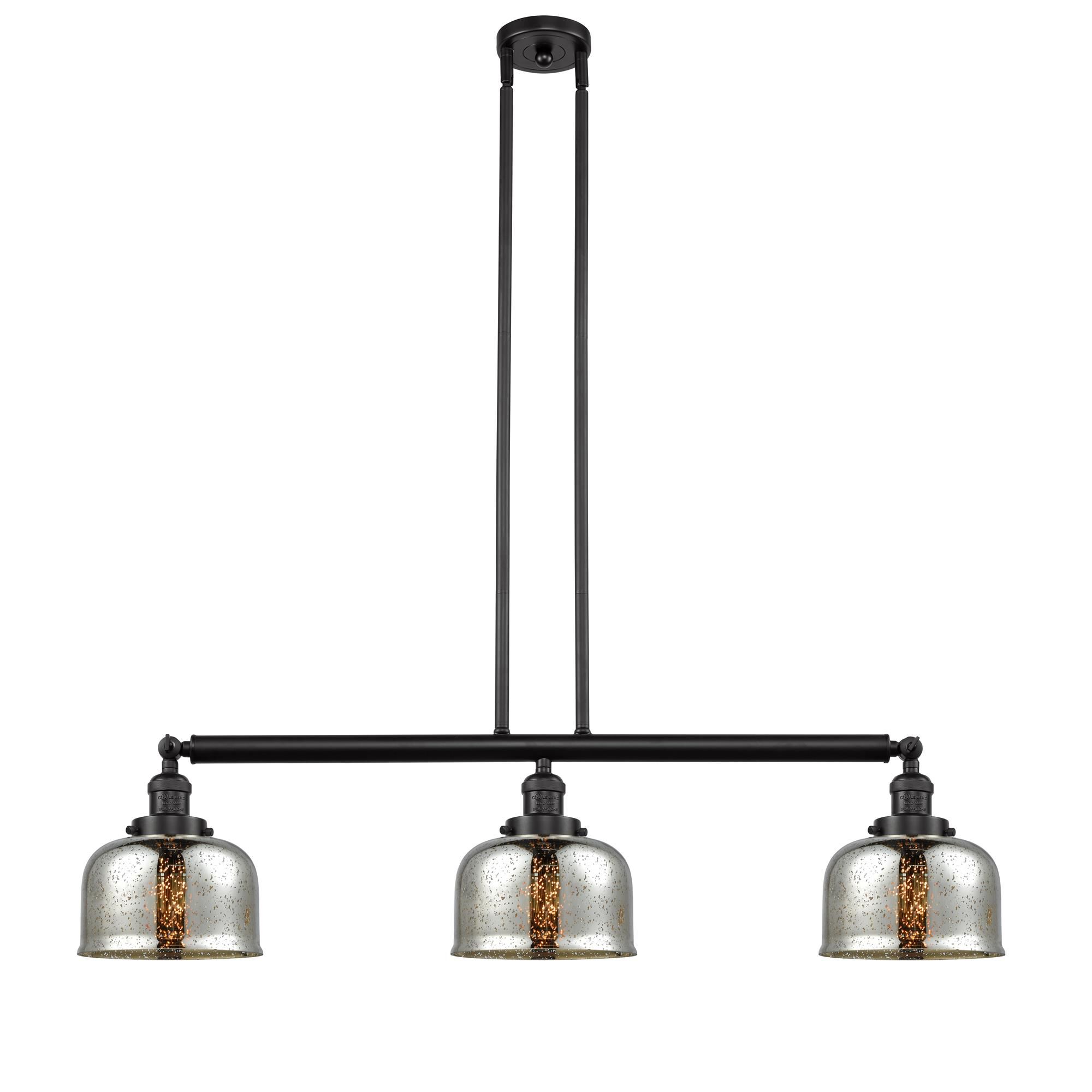 Shown in Oil Rubbed Bronze finish and Silver Plated Mercury Large Bell glass