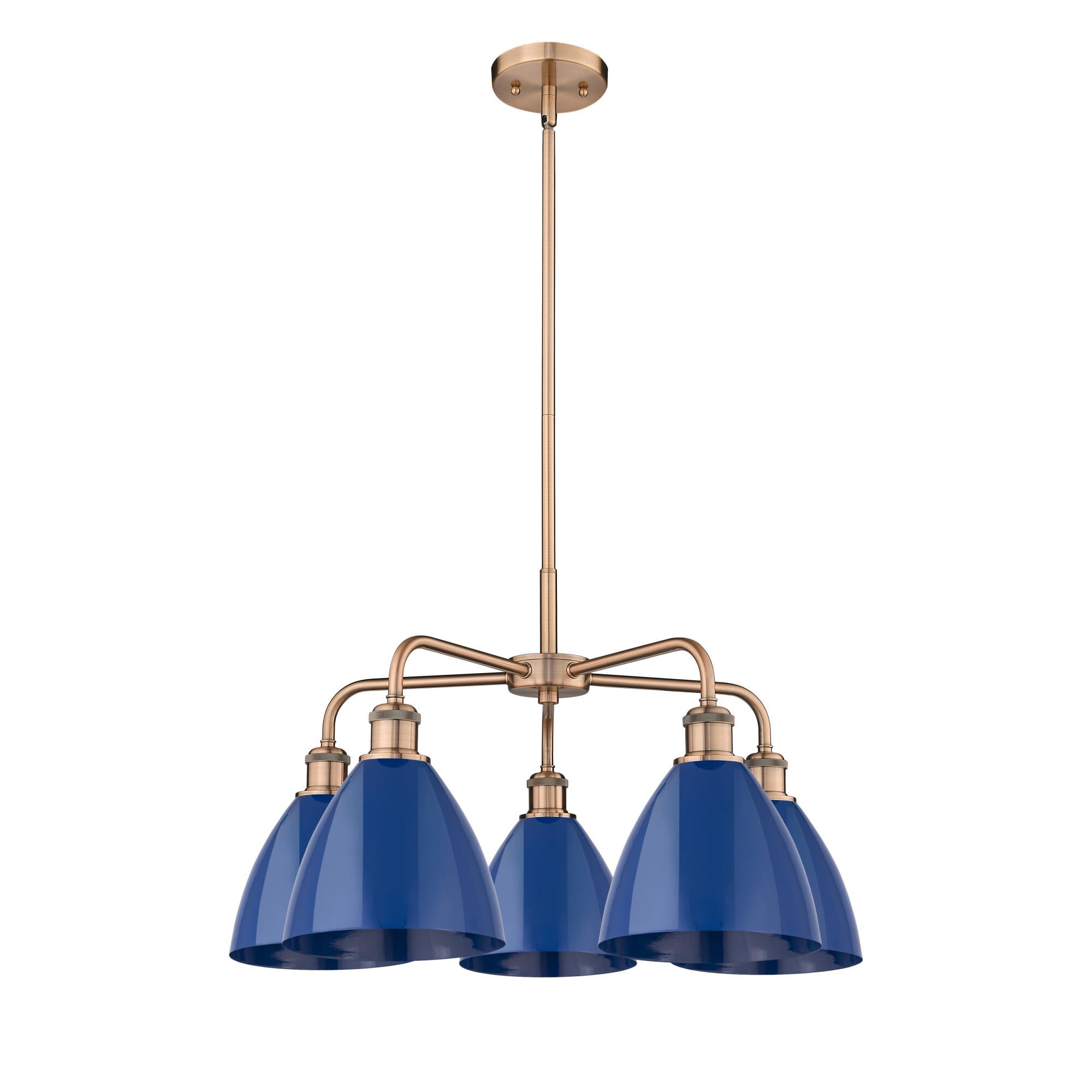 Shown in Antique Copper finish and Blue shade