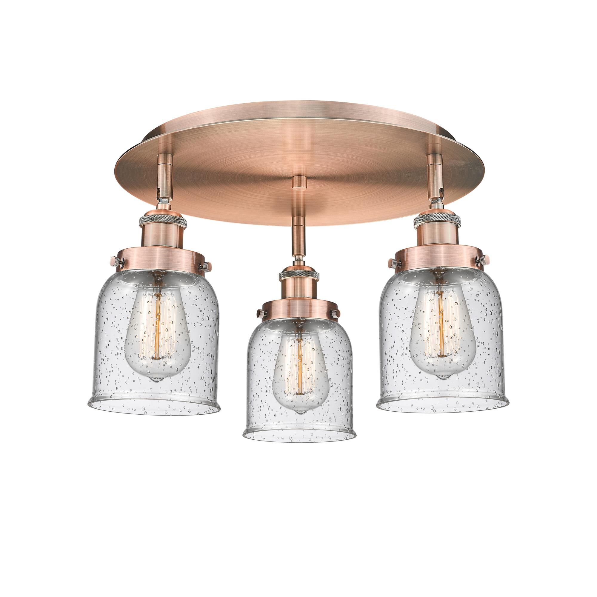 Shown in Antique Copper finish and Seedy glass