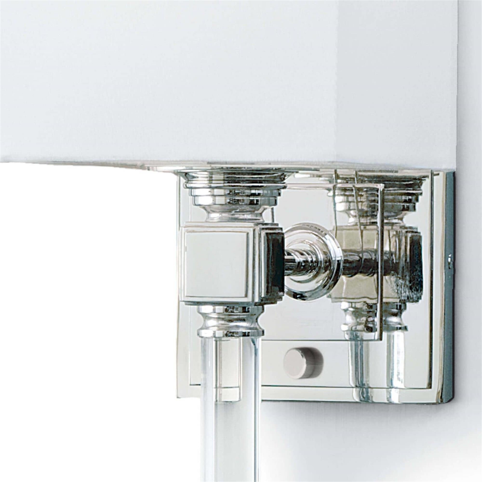 Shown in Polished Nickel finish and Linen shade