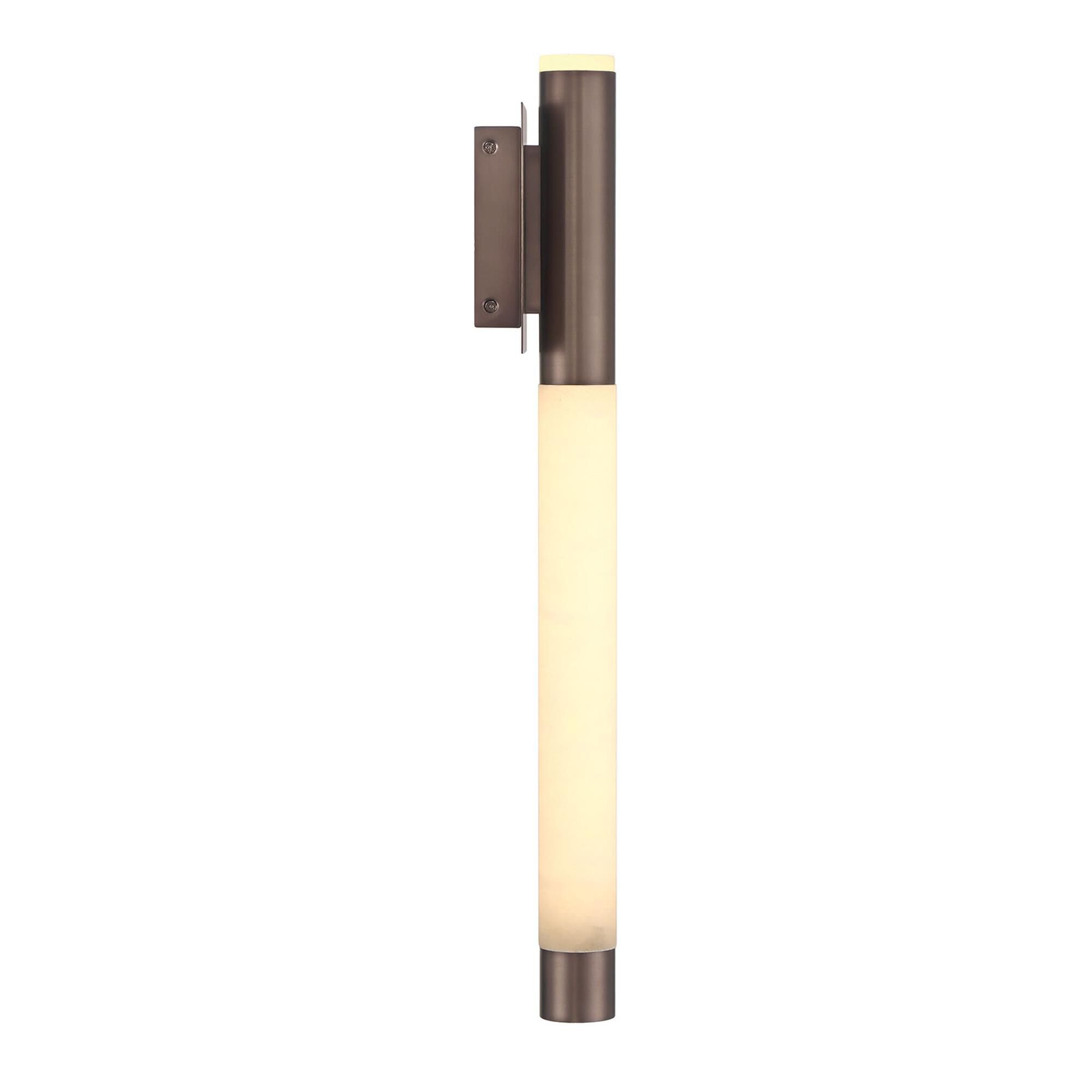 Shown in Harlow Bronze finish and Alabaster glass