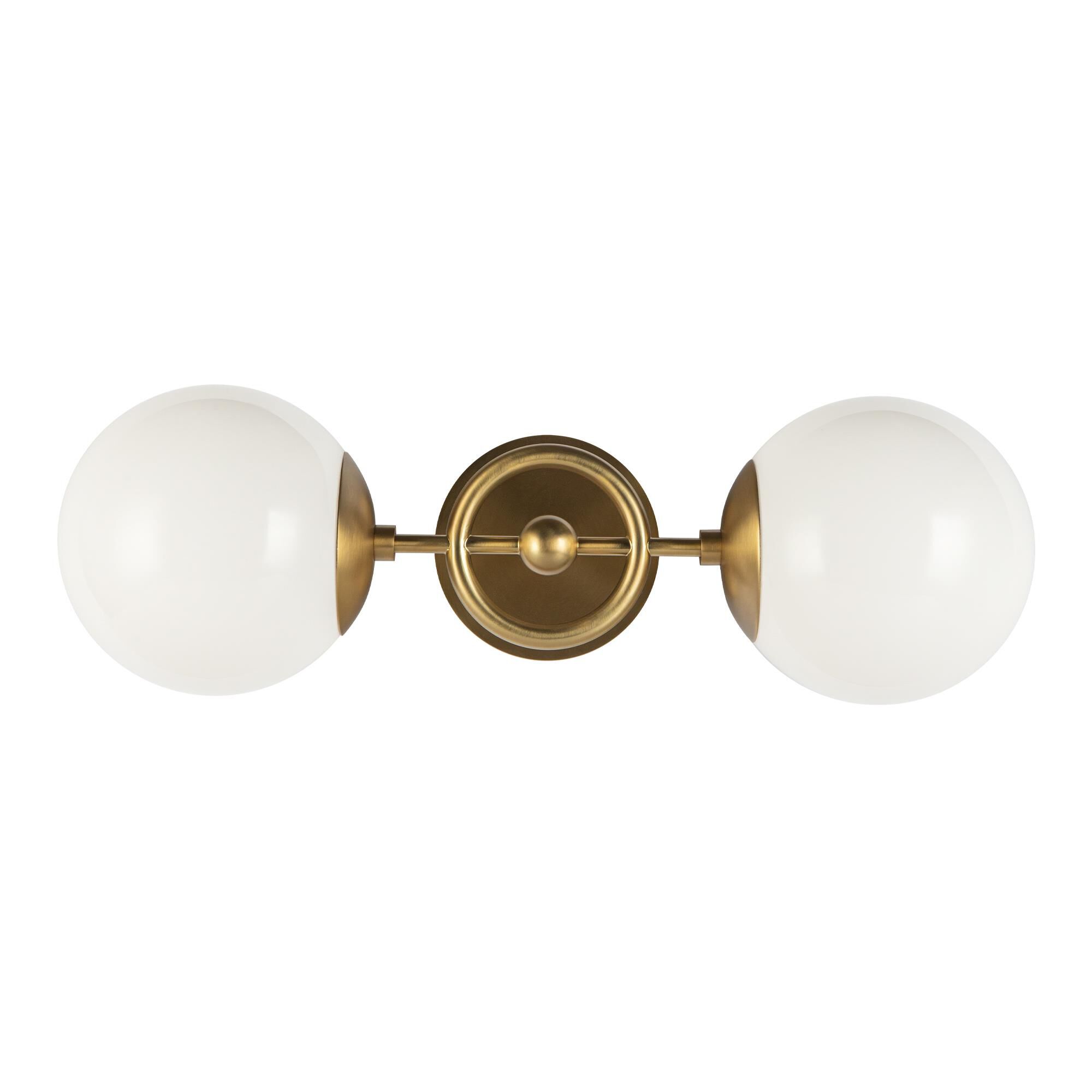 Shown in Brushed Gold/Glossy Opal Glass|matte Black/Glossy Opal Glass finish and Glossy Opal glass and Glossy Opal Glass shade