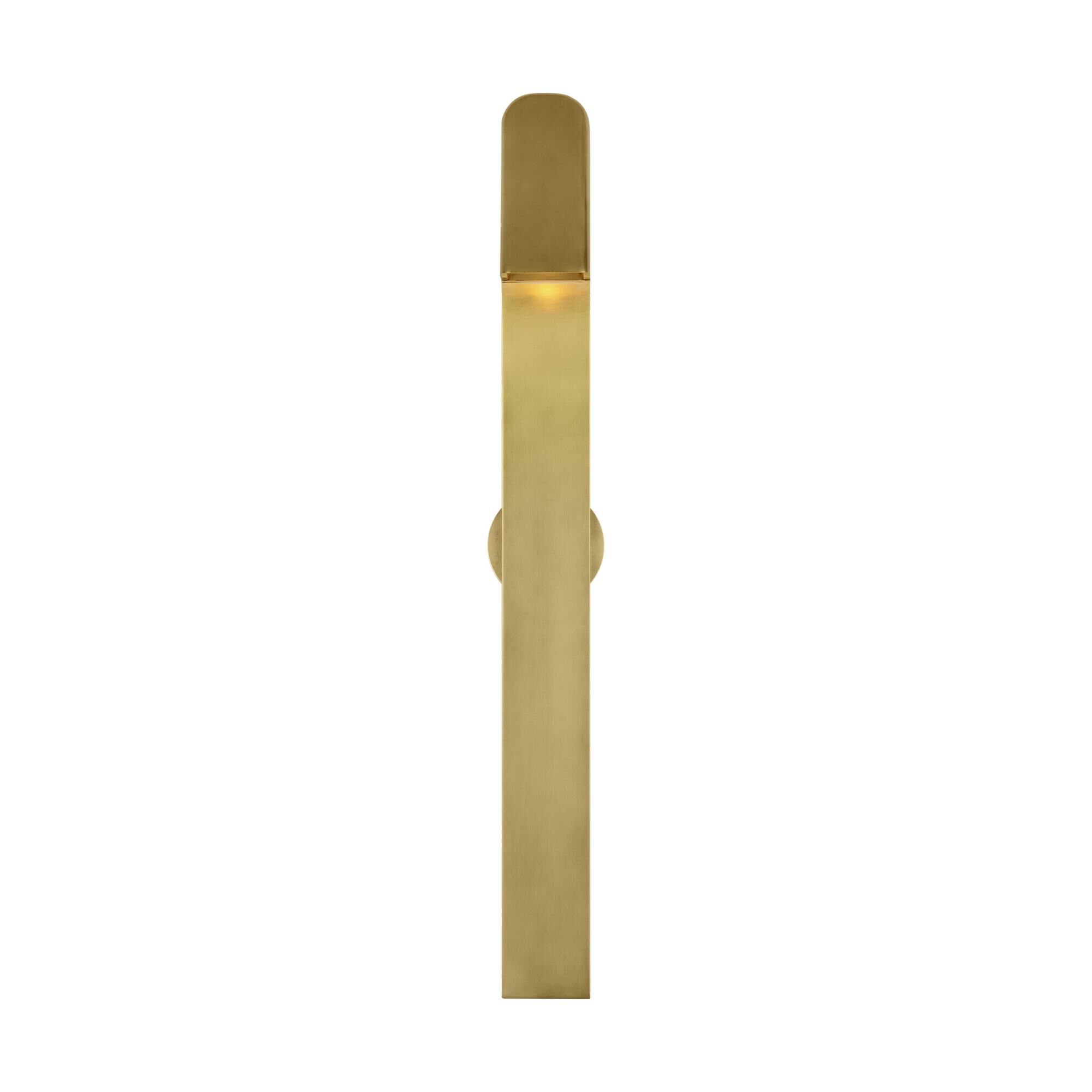 Shown in Hand-Rubbed Antique Brass finish and Brass shade