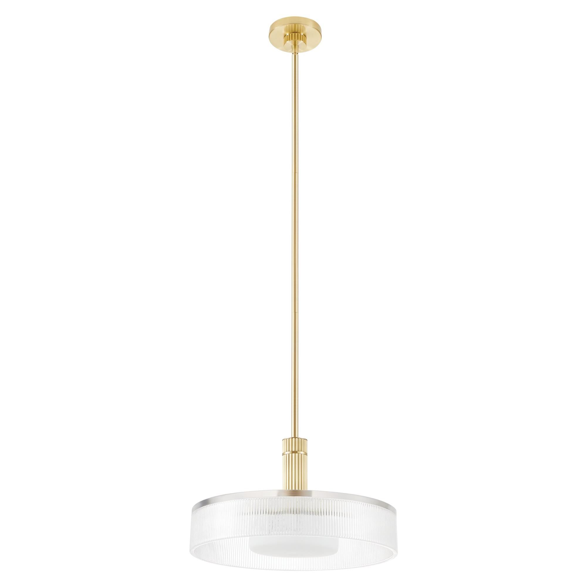 Shown in Champagne Gold finish and Clear Ribbed, Opal glass