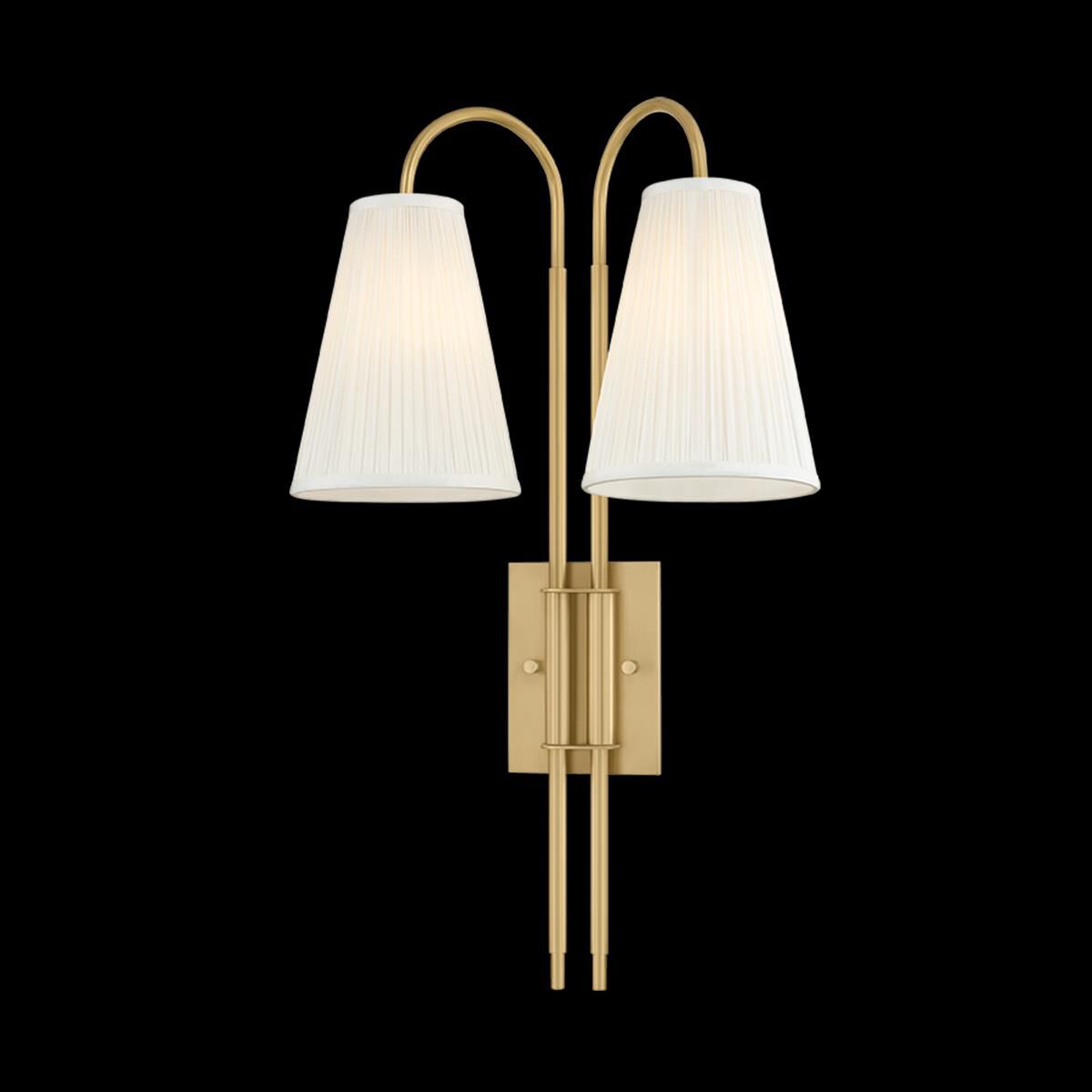 Shown in Vintage Brass finish and Silk shade