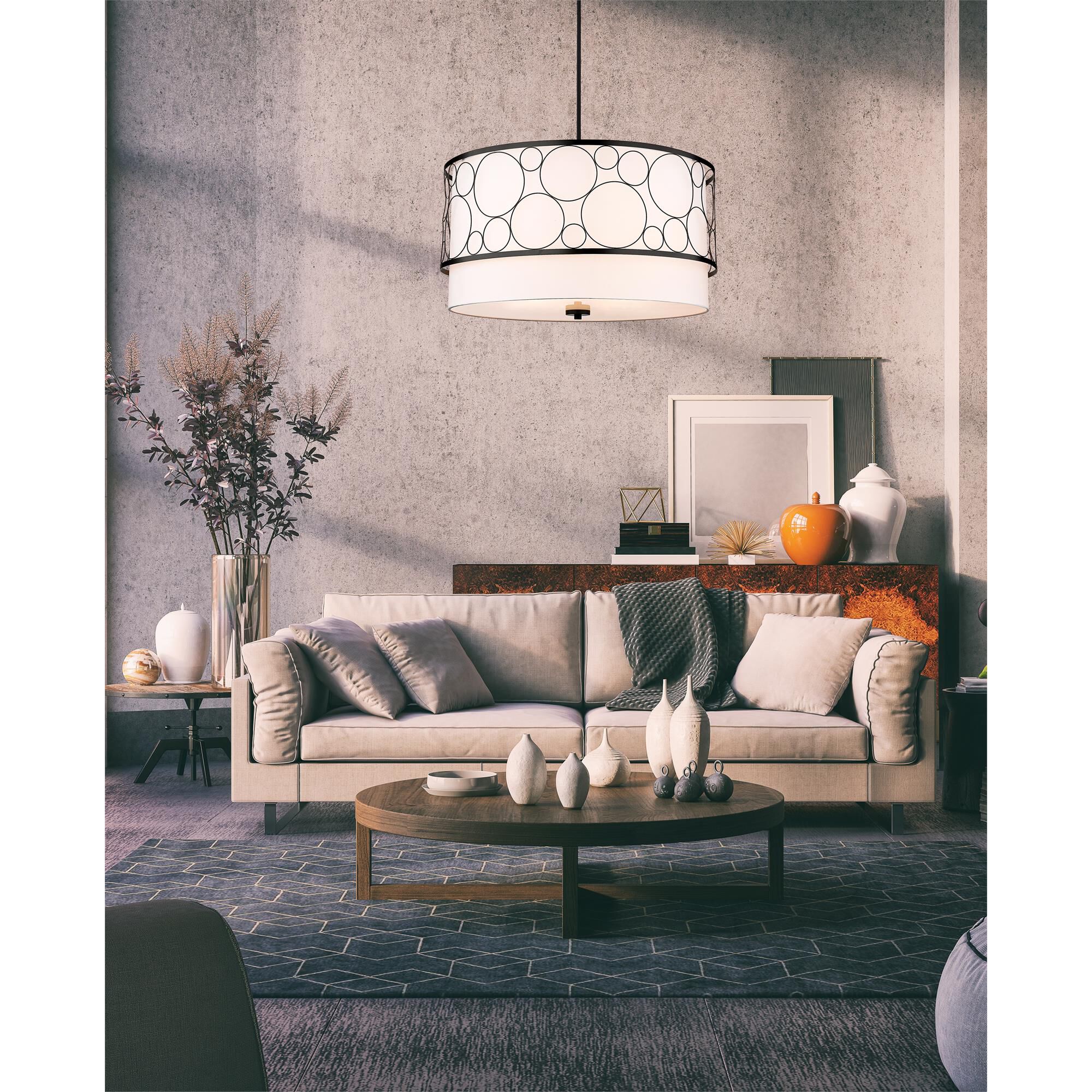 Shown in Matte Black finish and White glass and White shade