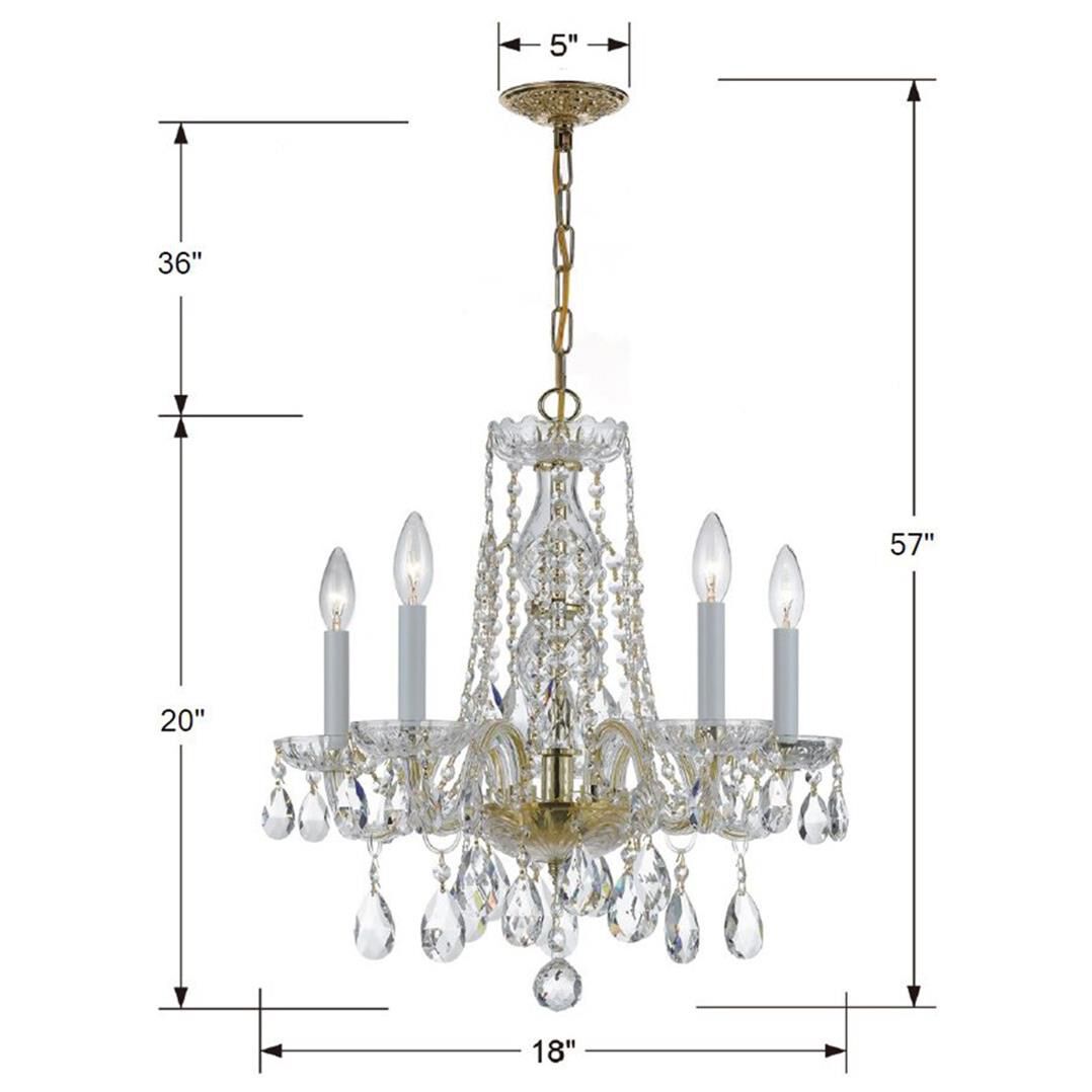 Shown in Polished Brass finish and Hand Cut Crystal crystal