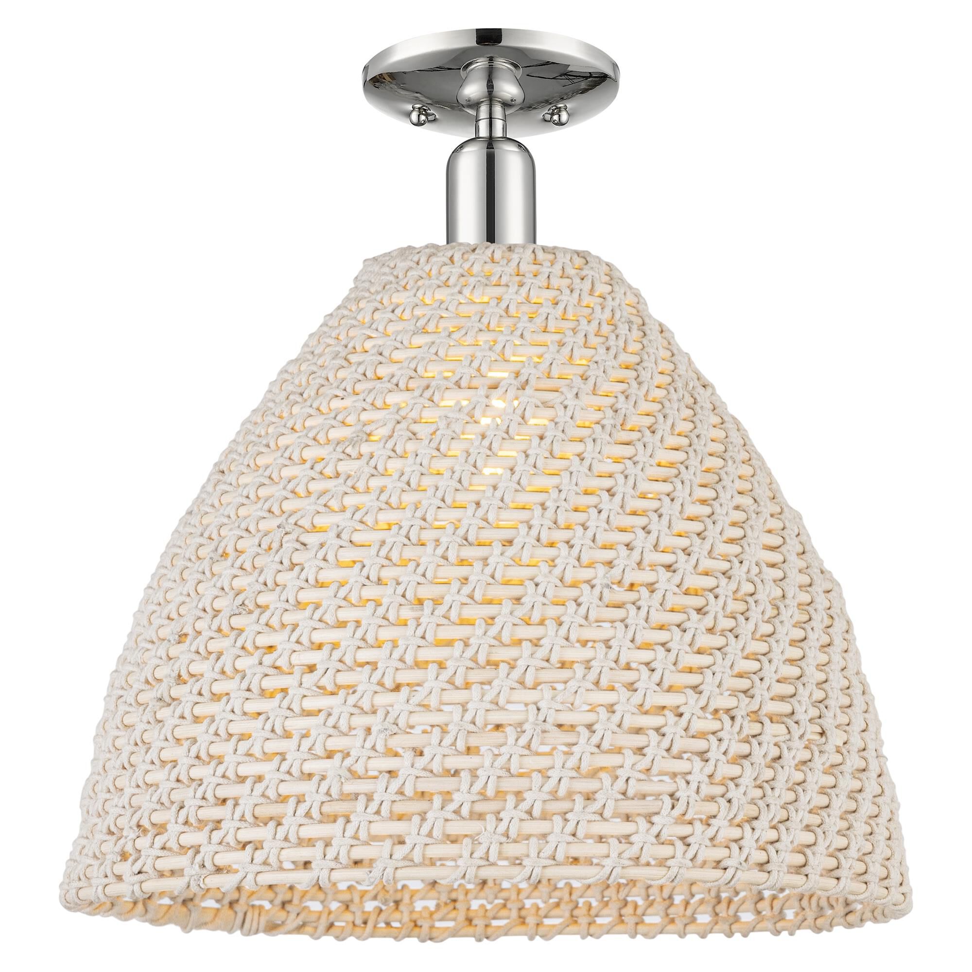 Shown in Polished Nickel finish and Natural shade