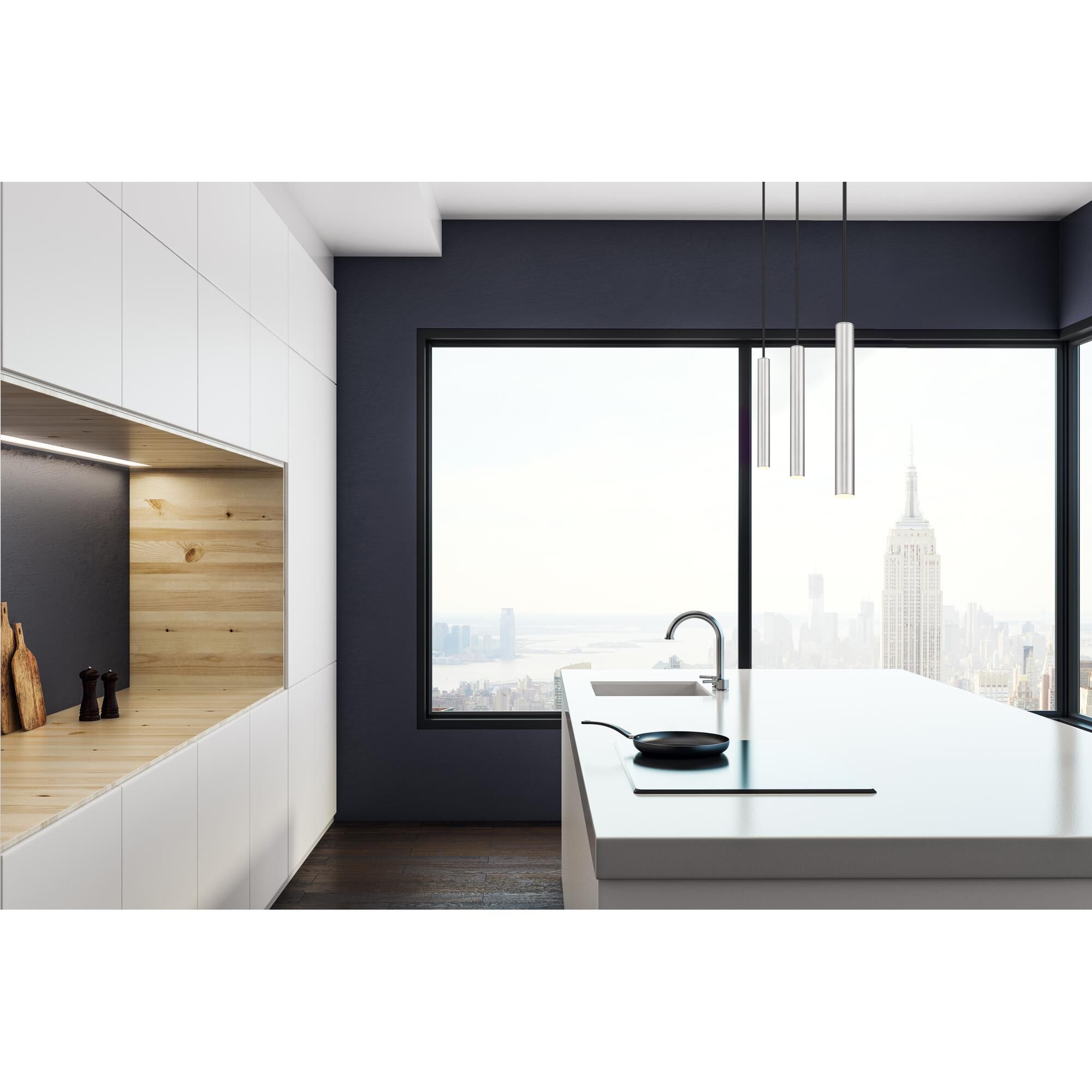 Shown in Brushed Nickel finish and Brushed Nickel glass and Brushed Nickel shade