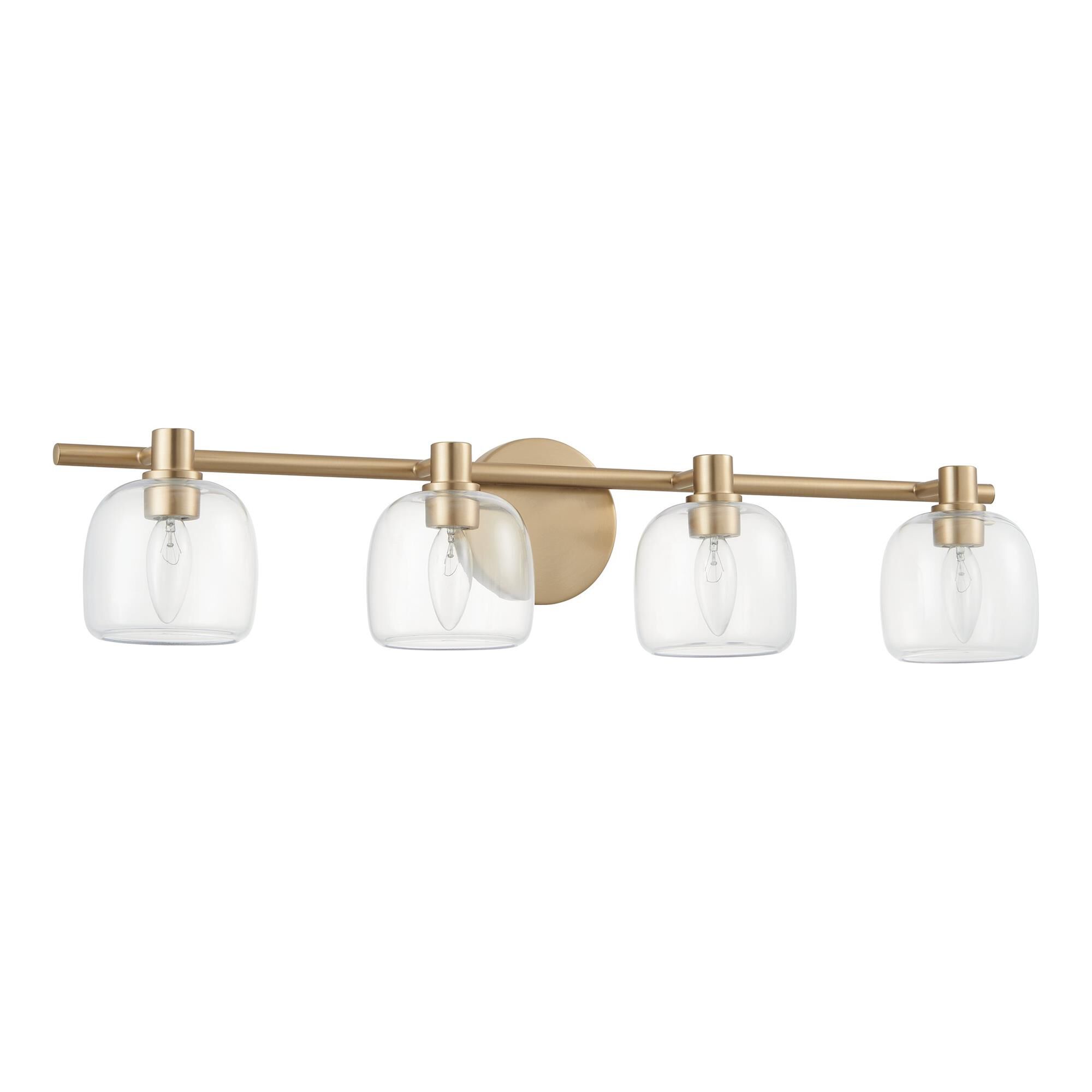 Shown in Champagne Gold finish and Clear glass