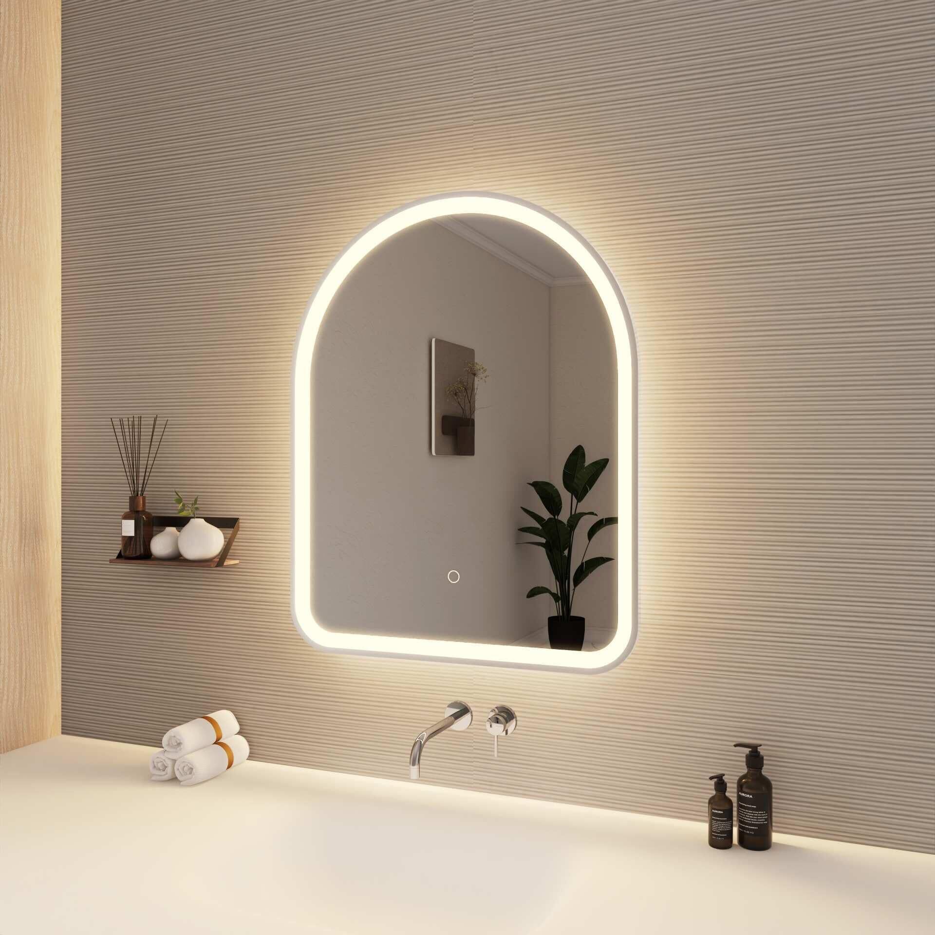 Harmoni 30 Inch Arched LED Lighted Mirror by Elegant Decor