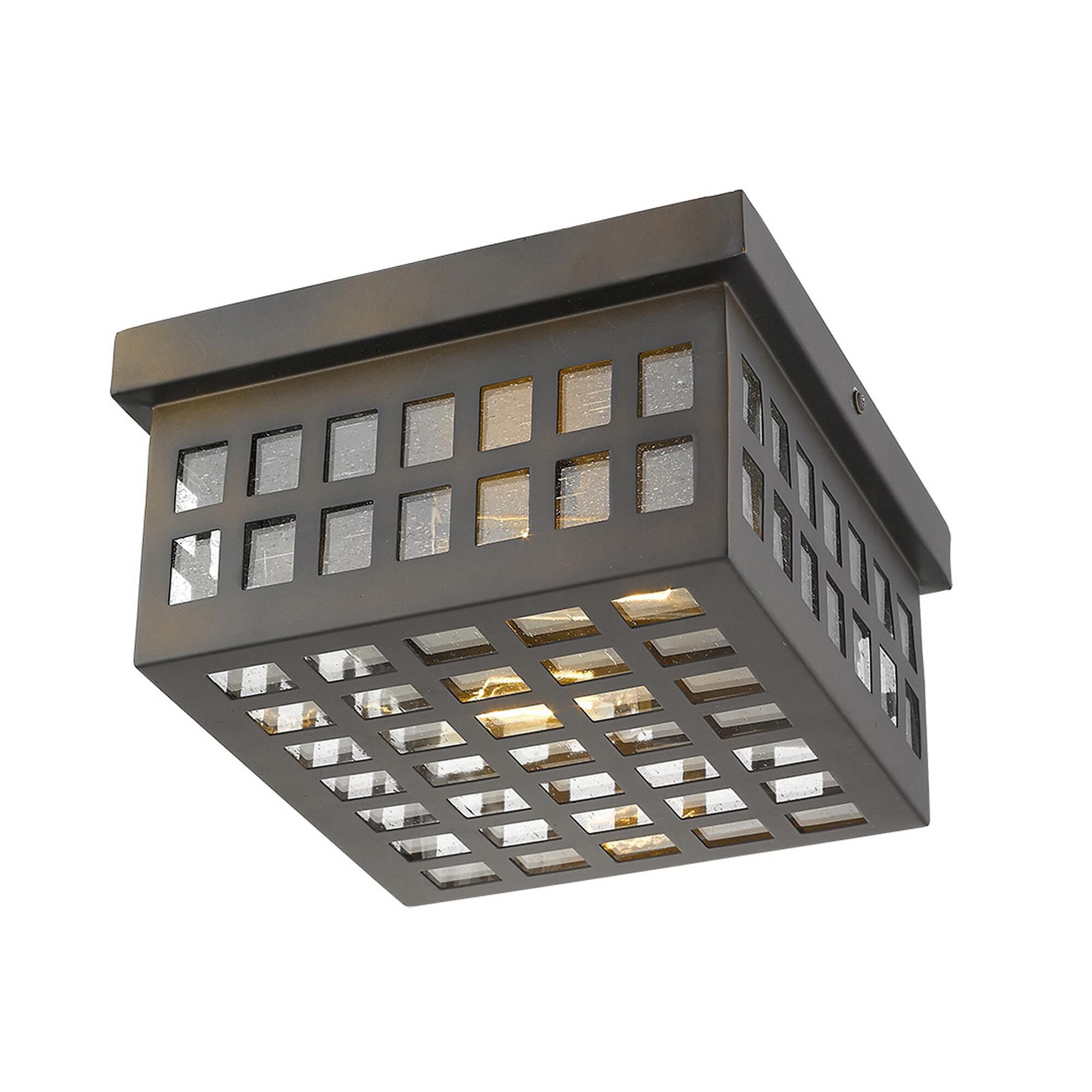 Shown in Oil-Rubbed Bronze finish and Clear glass and Clear, Seedy Glass Panes shade