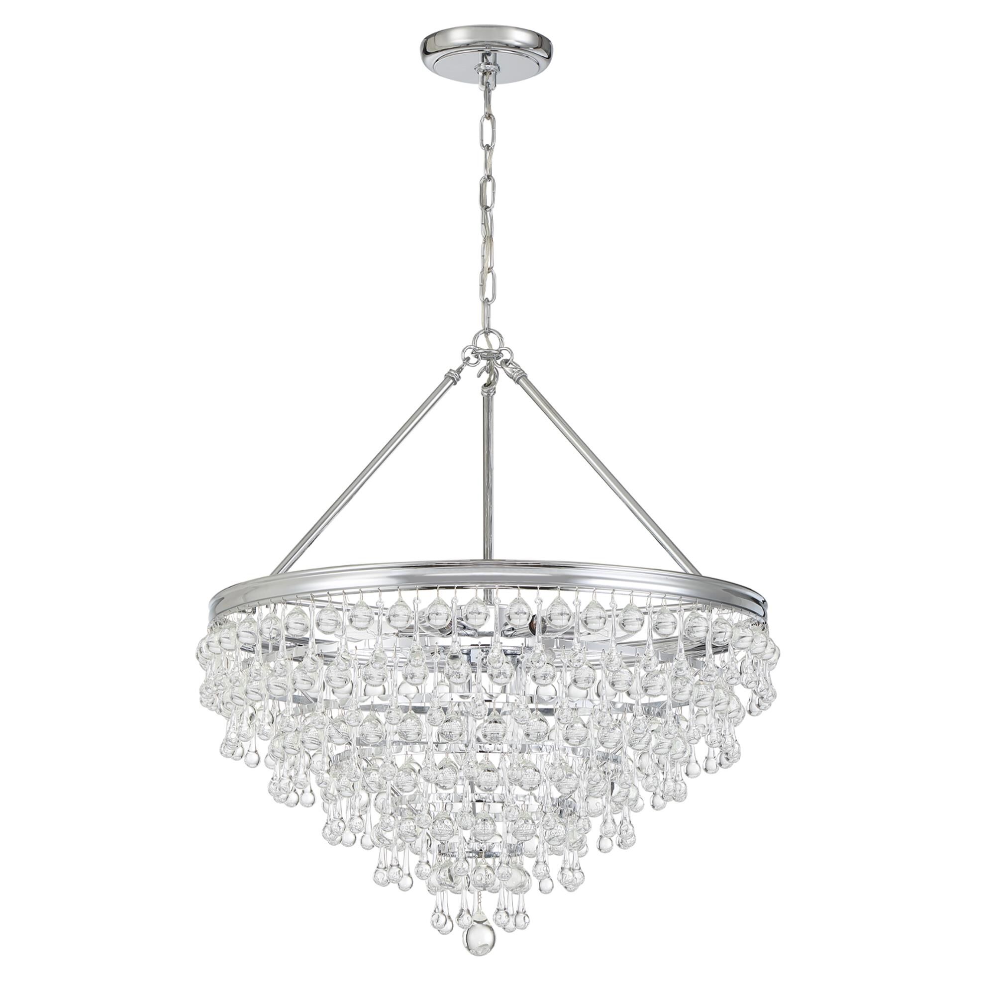 Shown in Polished Chrome finish and Clear Glass Drops crystal