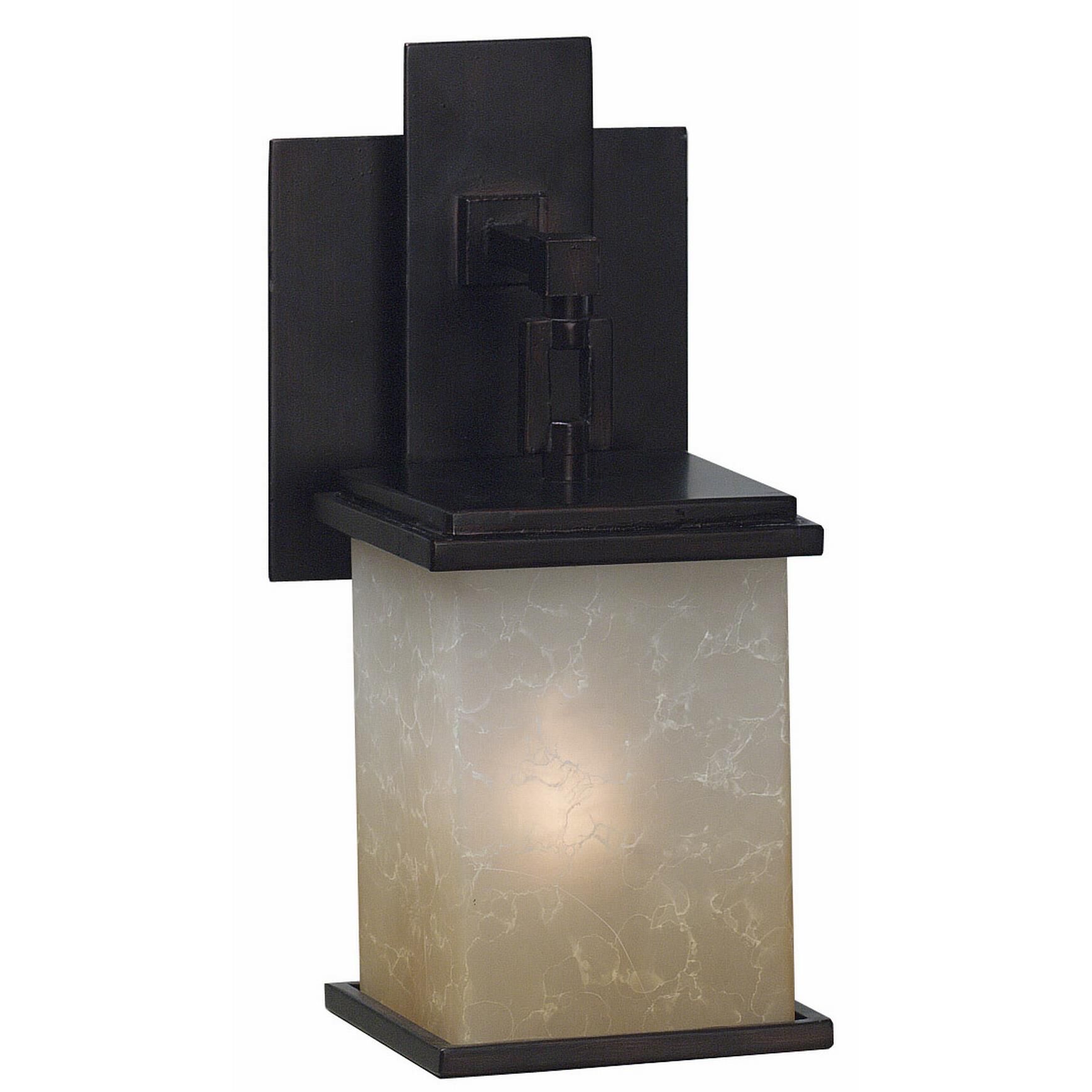 Shown in Oil Rubbed Bronze finish and Amber Marble glass 