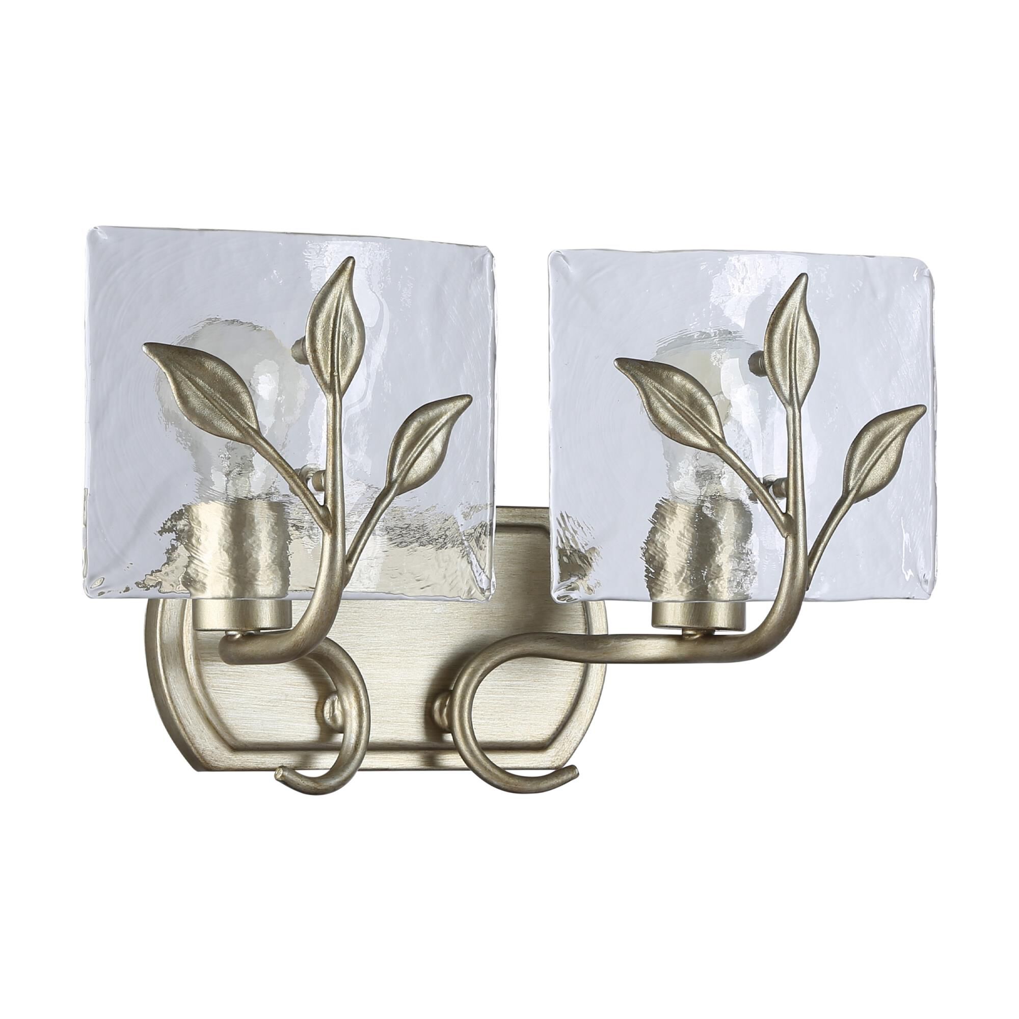 Shown in White Gold finish and Clear glass