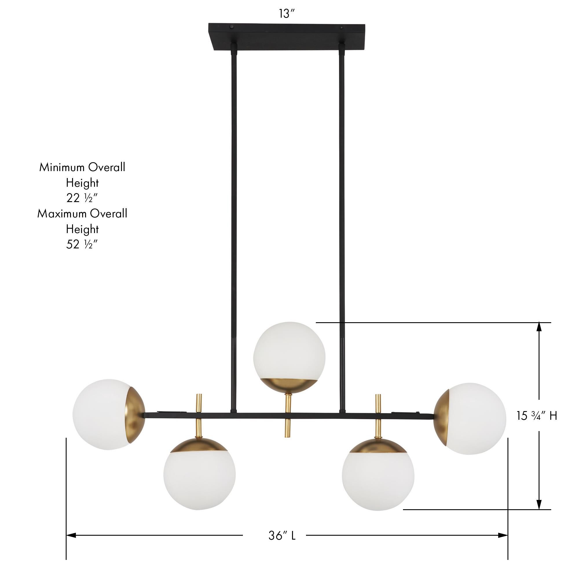 Alluria 36 Inch 5 Light Linear Suspension Light by Kovacs