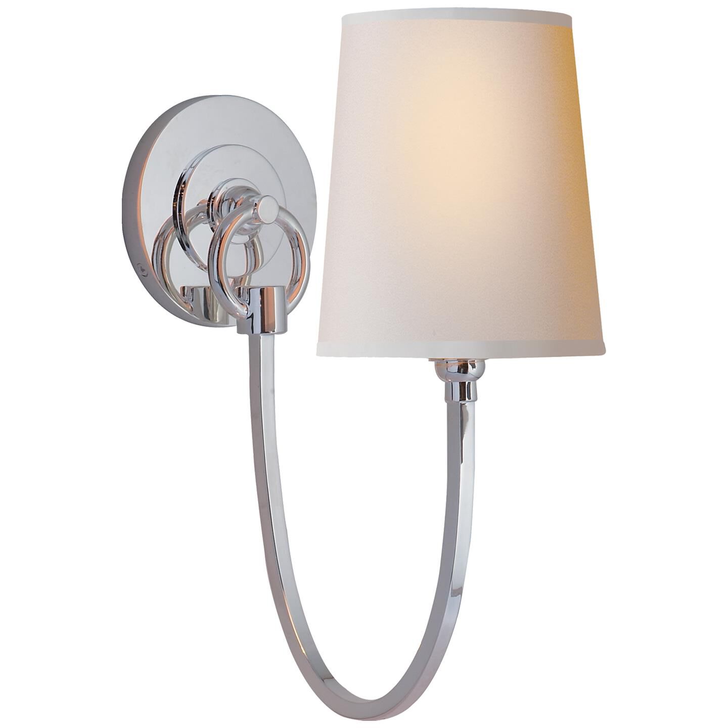 Shown in Polished Silver finish and Natural Paper shade 