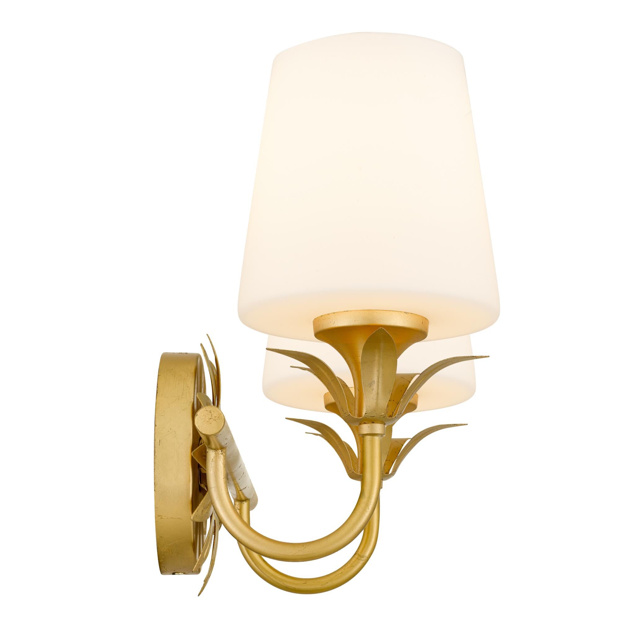 Shown in Gold Leaf finish and Opal Etched Glass shade