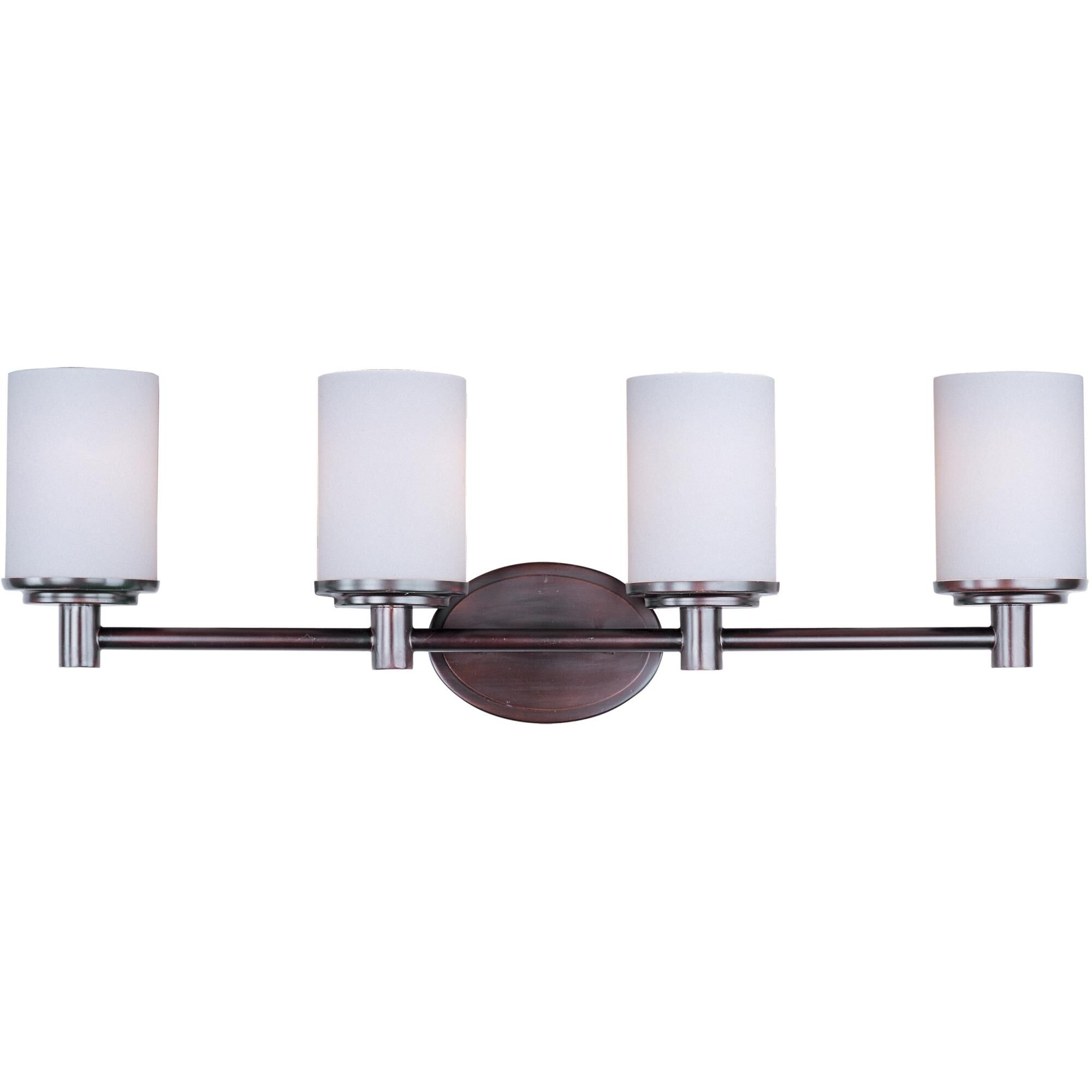 Shown in Oil Rubbed Bronze finish and Satin White glass