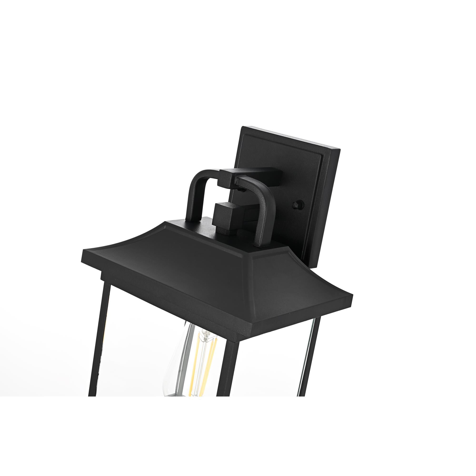 Shown in Black finish and Clear glass