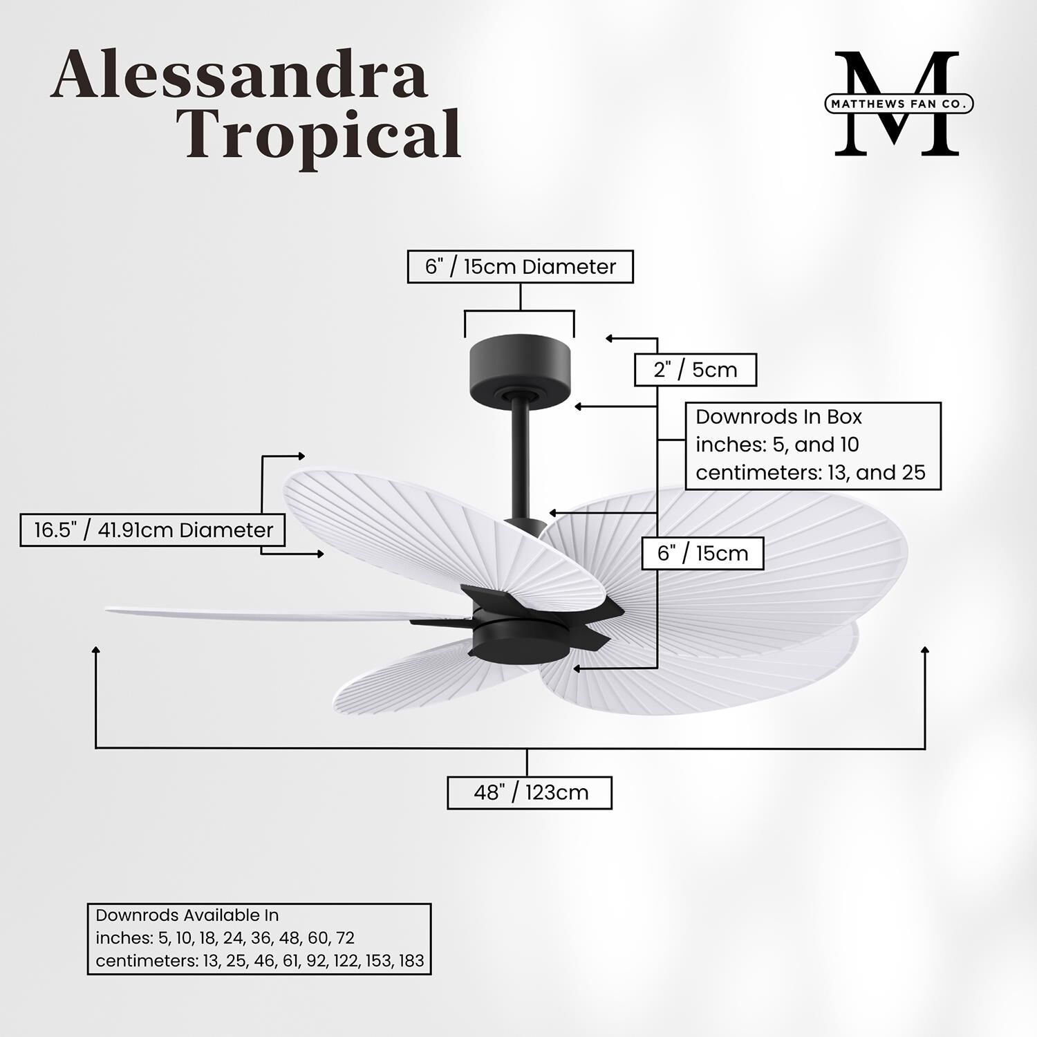 Alessandra Tropical 48 Inch Ceiling Fan by Matthews Fan Company