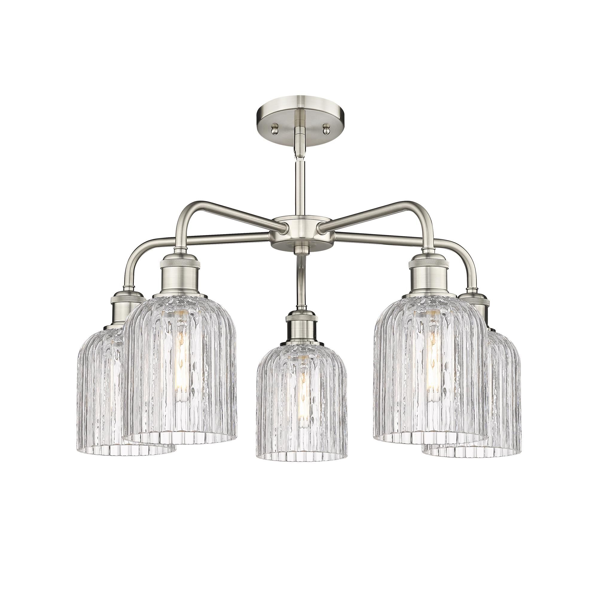 Shown in Satin Nickel finish and Clear glass