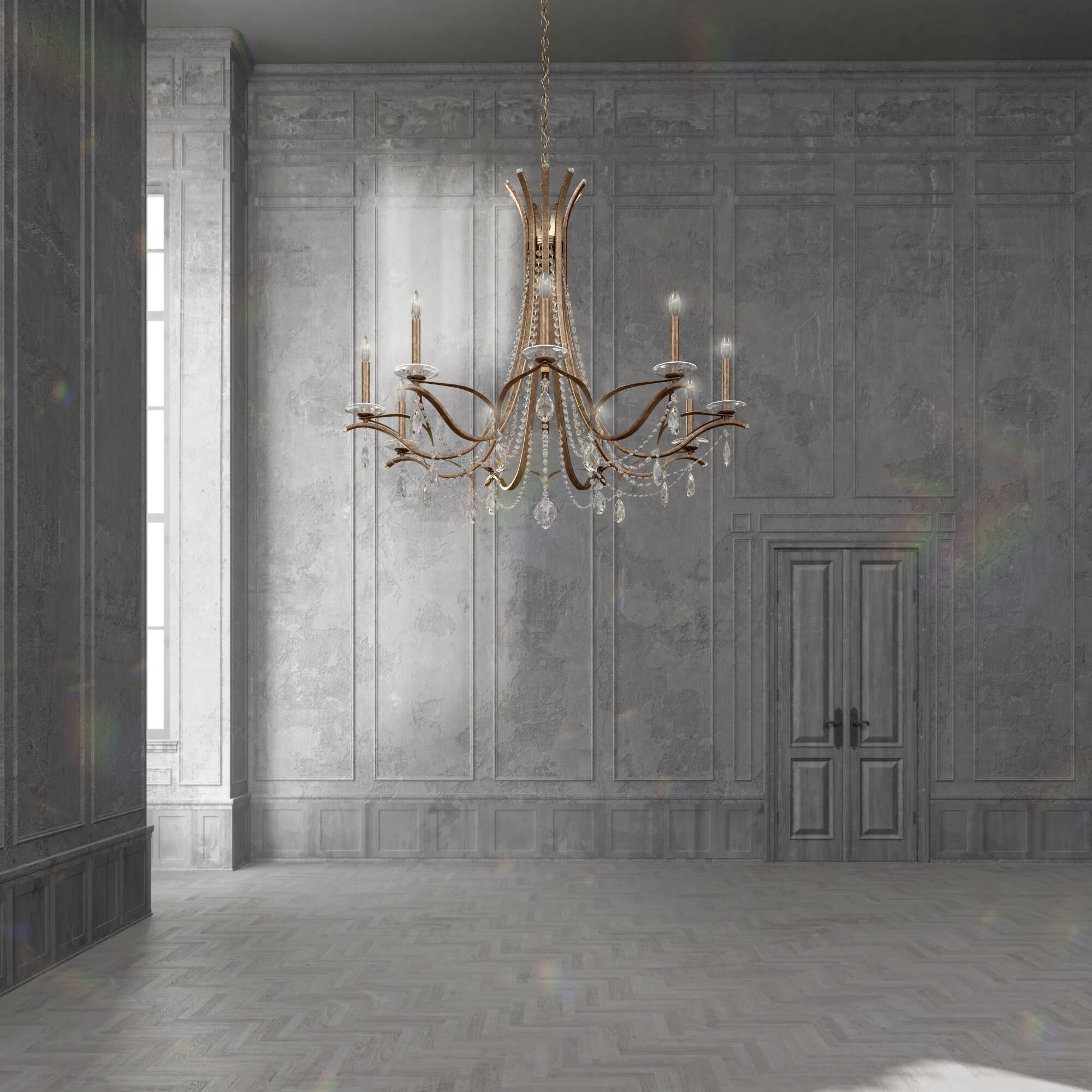 Shown in Etruscan Gold finish and Clear Heritage crystal