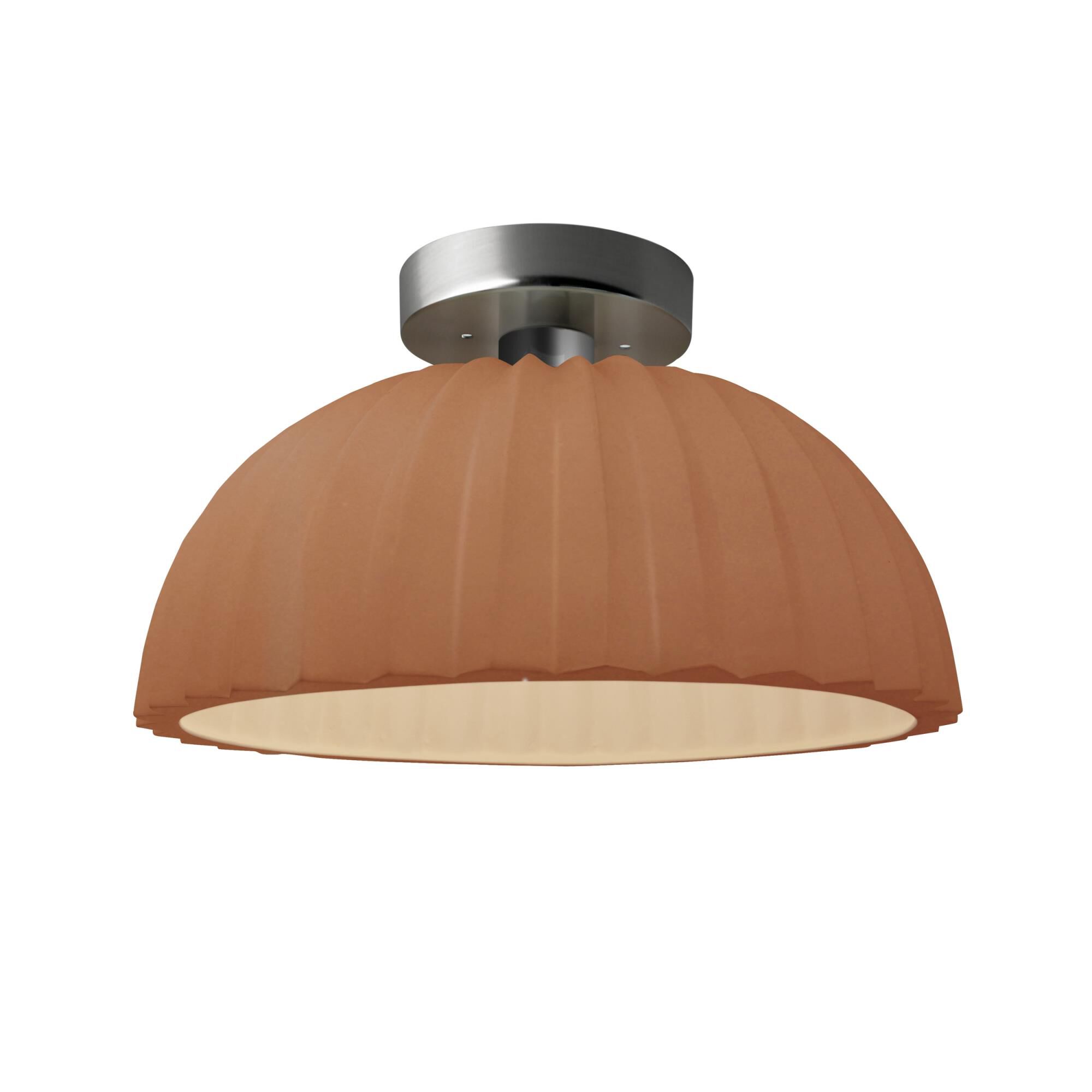 Pleated Dome 13 Inch Semi Flush Mount by Justice Design Group
