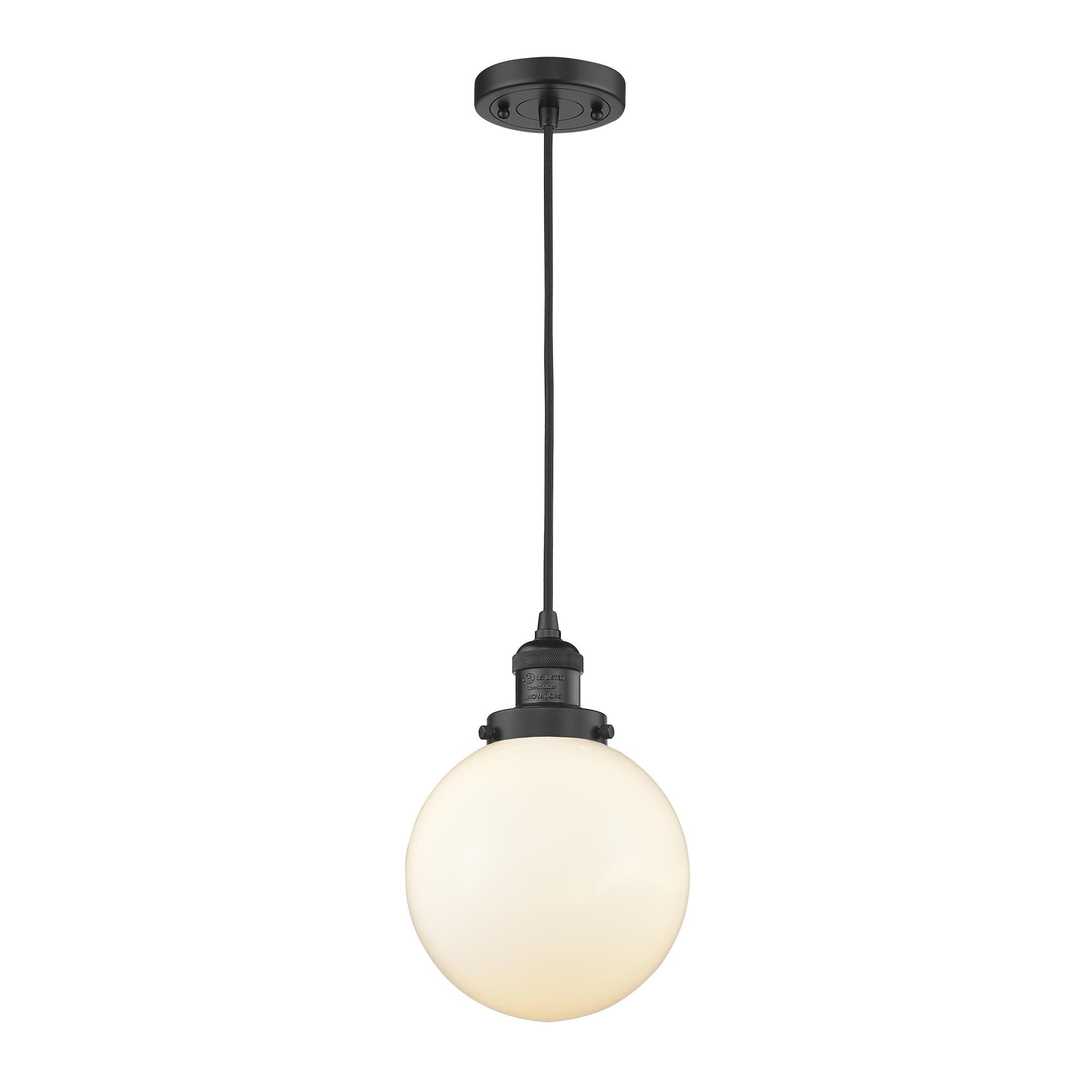 Shown in Matte Black finish and Matte White Cased glass