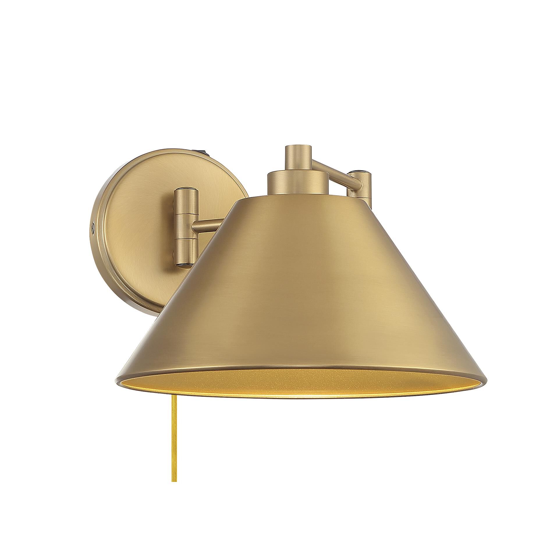 Shown in Natural Brass finish and Natural Brass Metal shade