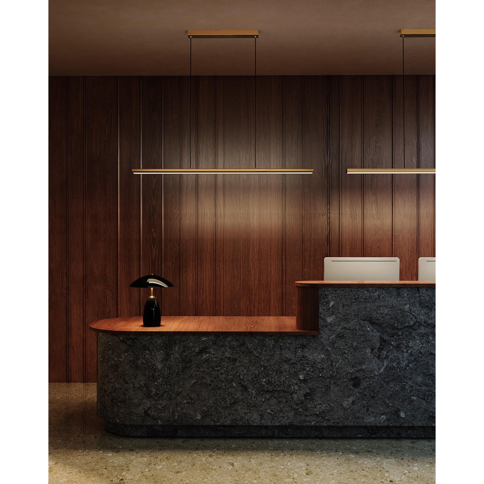 Shown in Vintage Brass finish and Frosted Polycarbonate Diffuser glass