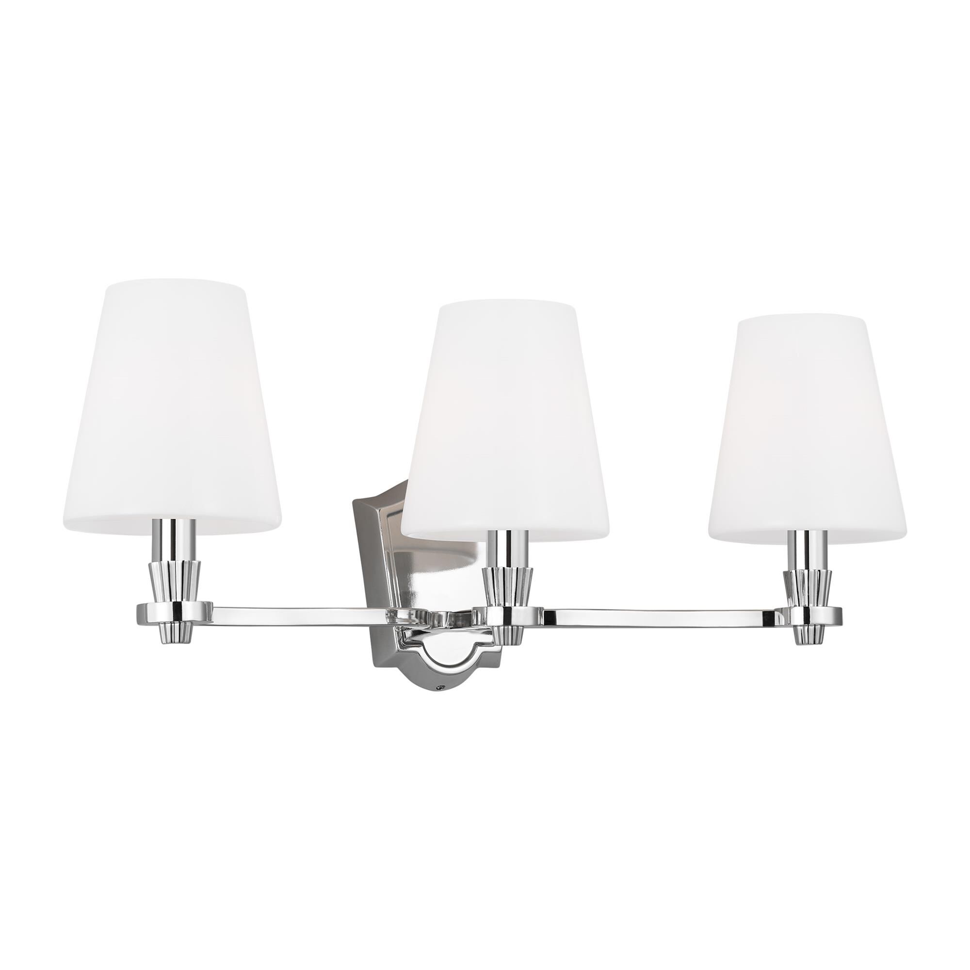 Shown in Polished Nickel finish and Milk White Glass s shade